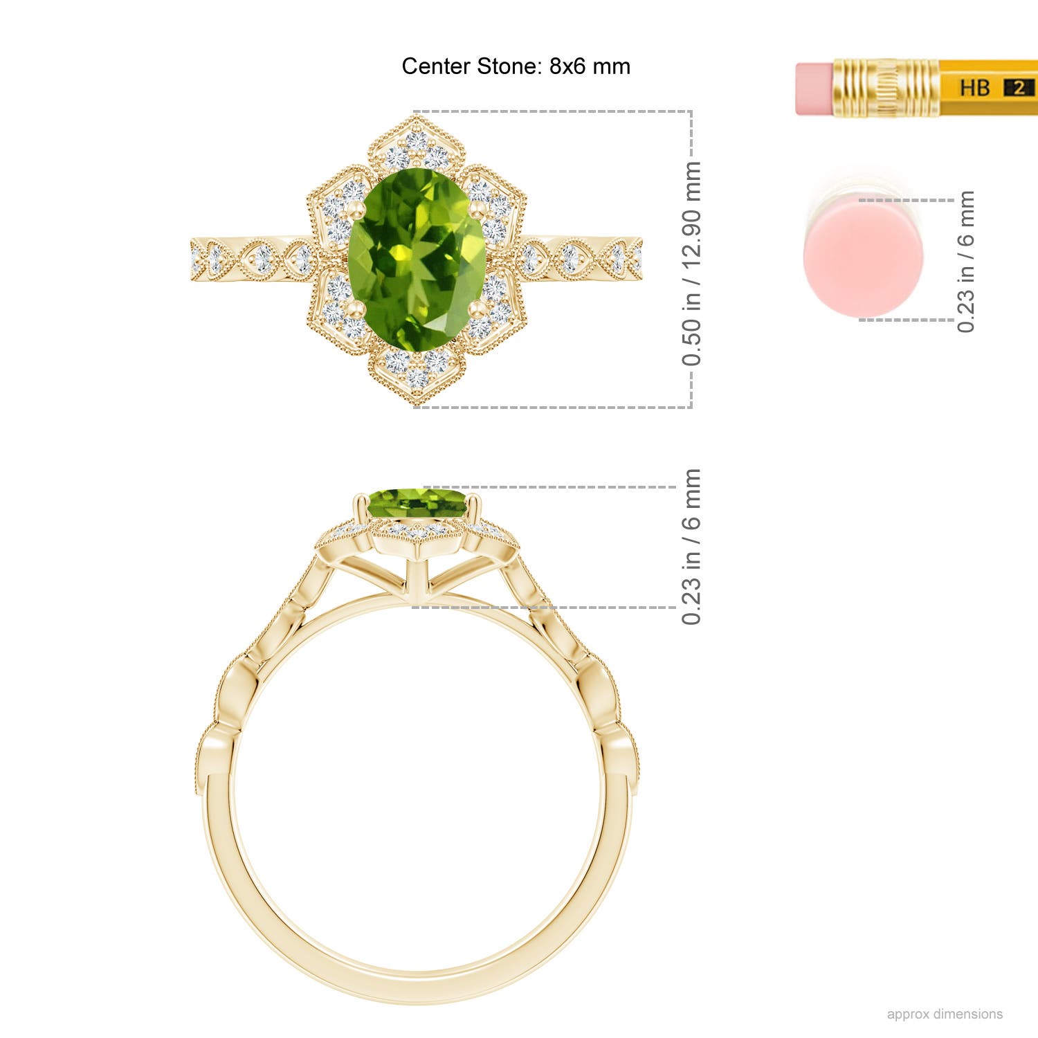 AAAA - Peridot / 1.53 CT / 14 KT Yellow Gold