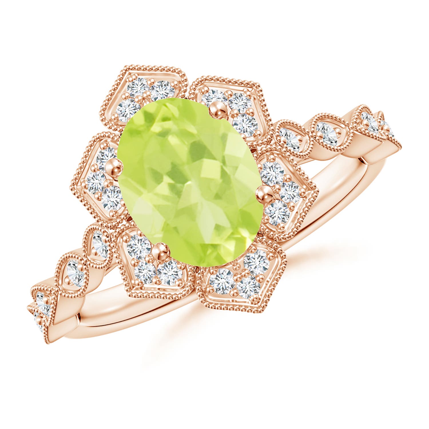 A - Peridot / 2.16 CT / 14 KT Rose Gold