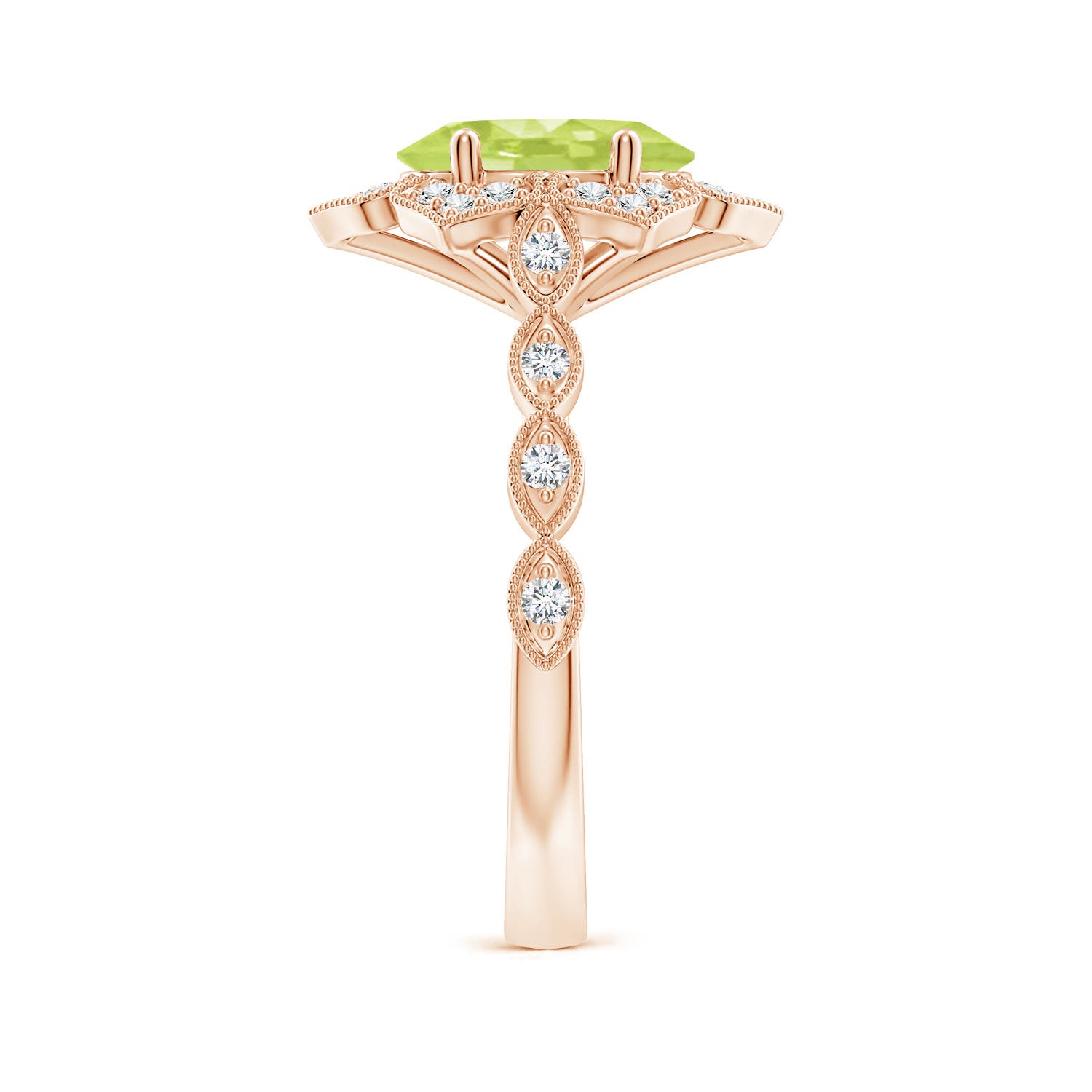 A - Peridot / 2.16 CT / 14 KT Rose Gold