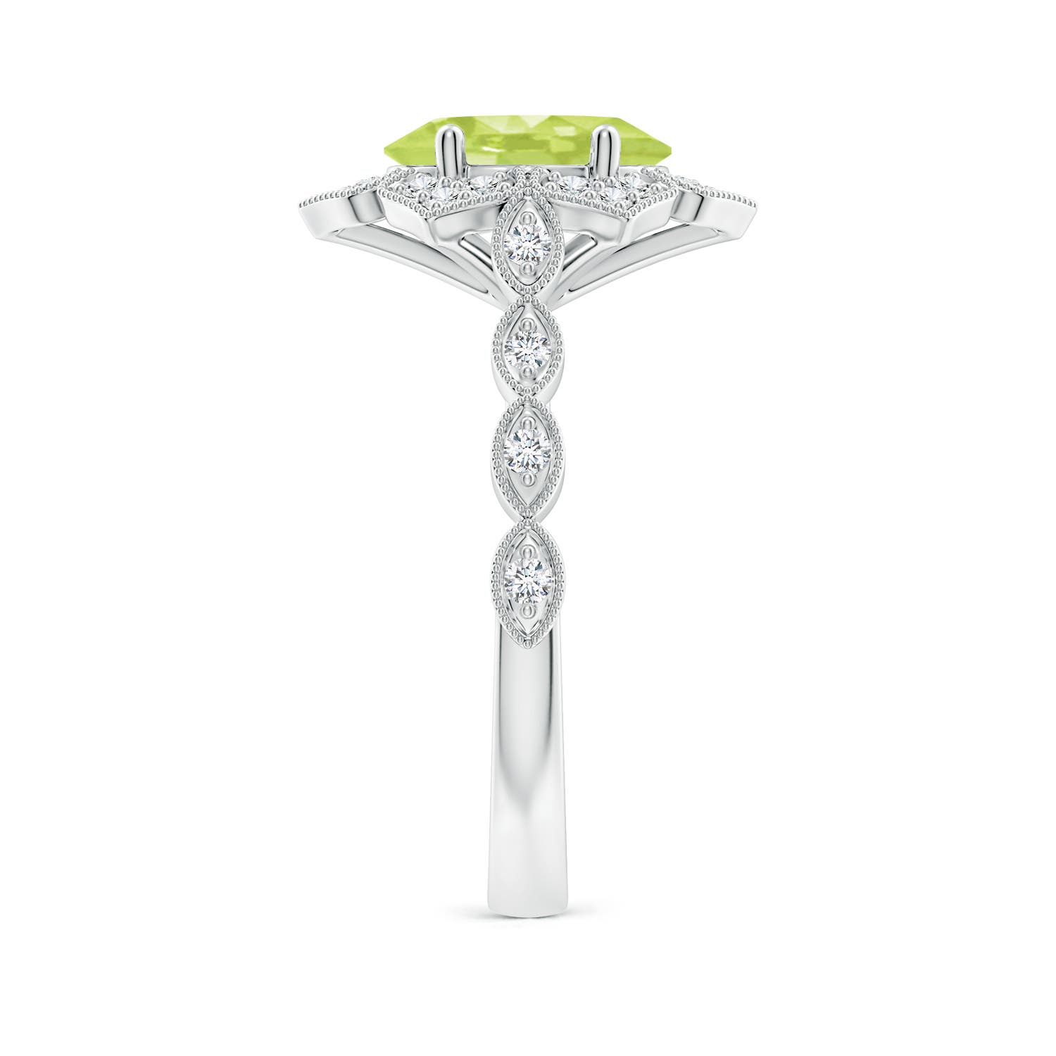 A - Peridot / 2.16 CT / 14 KT White Gold