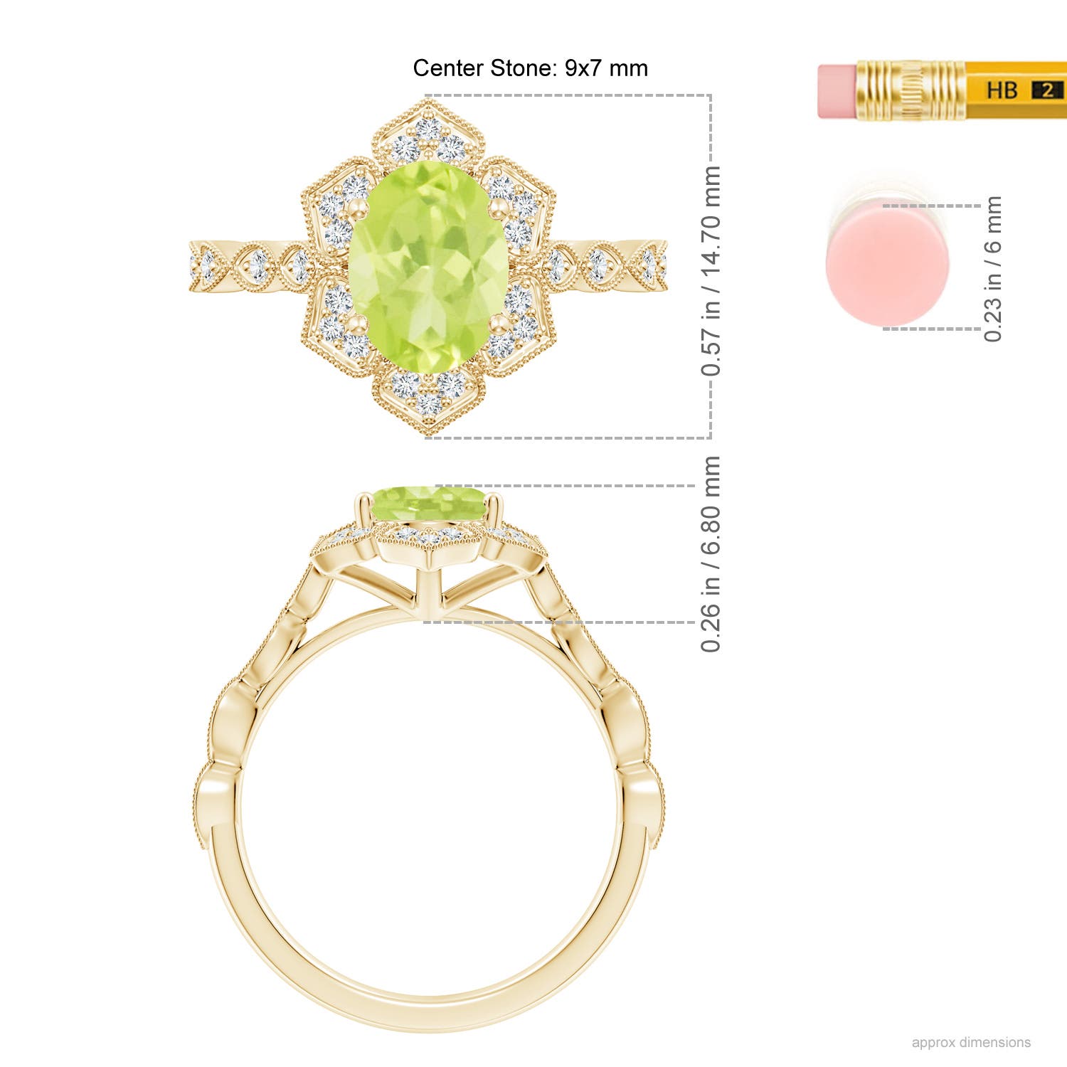 A - Peridot / 2.16 CT / 14 KT Yellow Gold