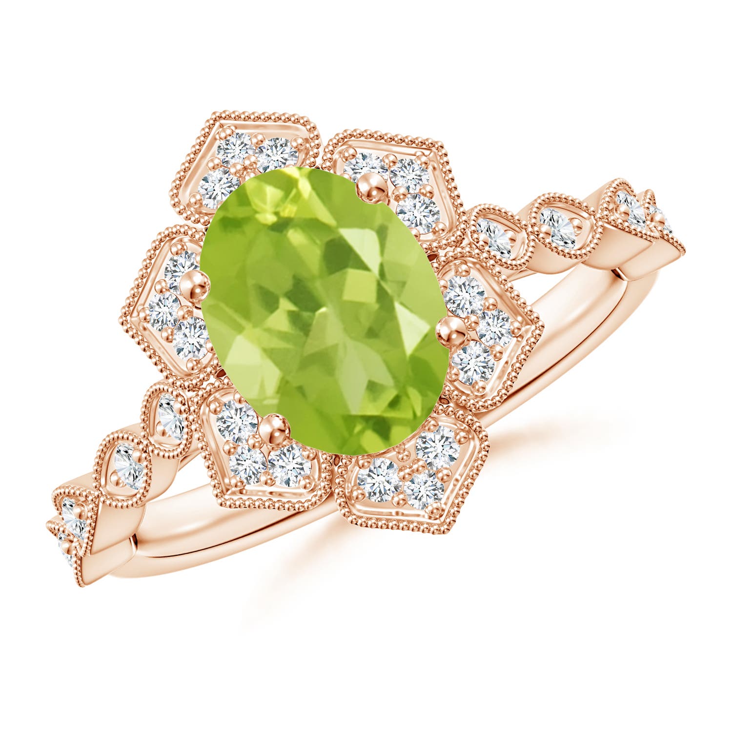 AA - Peridot / 2.16 CT / 14 KT Rose Gold