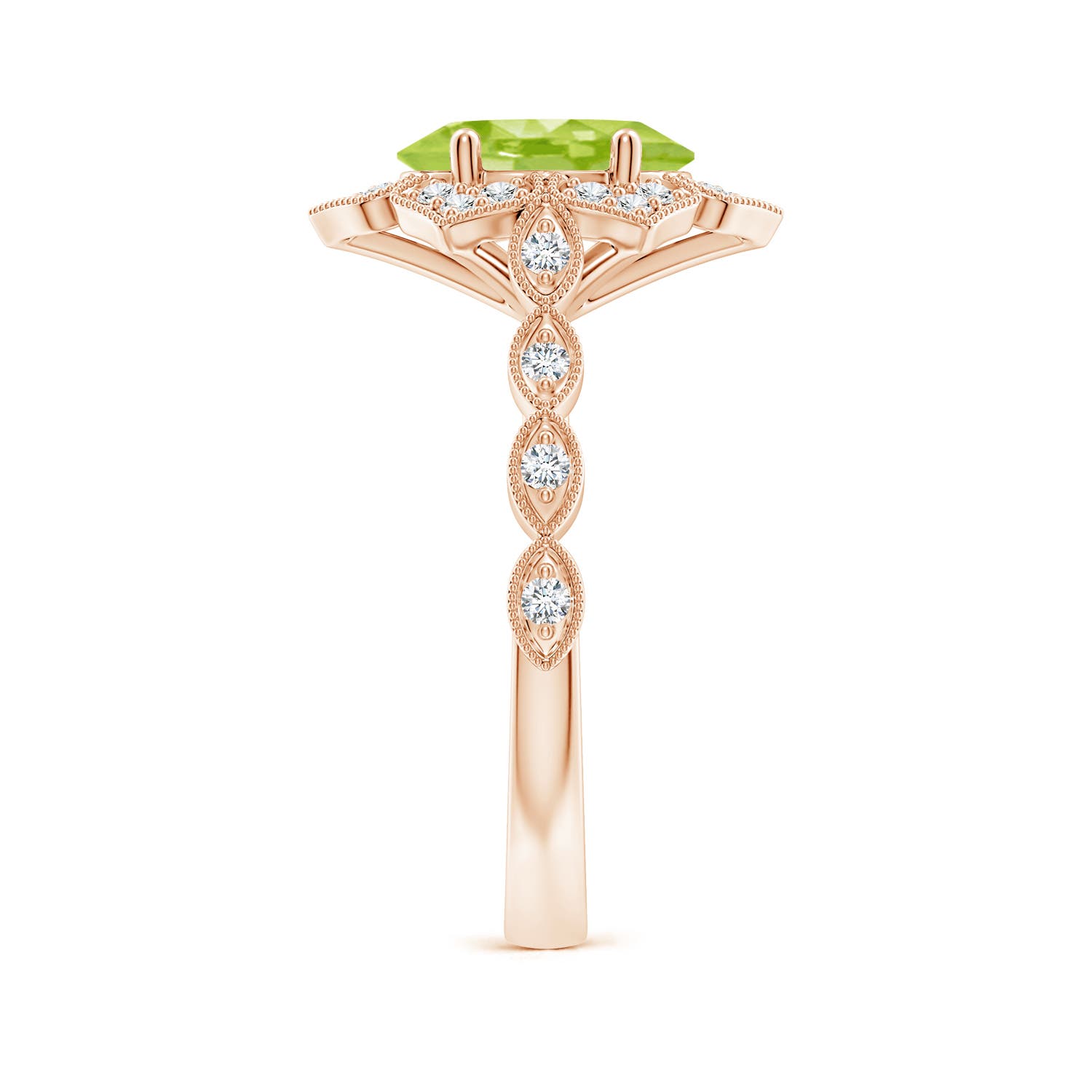 AA - Peridot / 2.16 CT / 14 KT Rose Gold