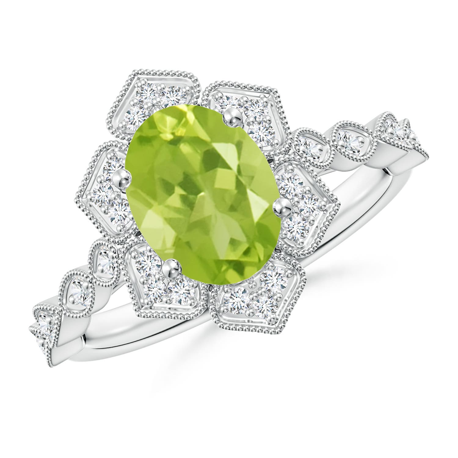 AA - Peridot / 2.16 CT / 14 KT White Gold