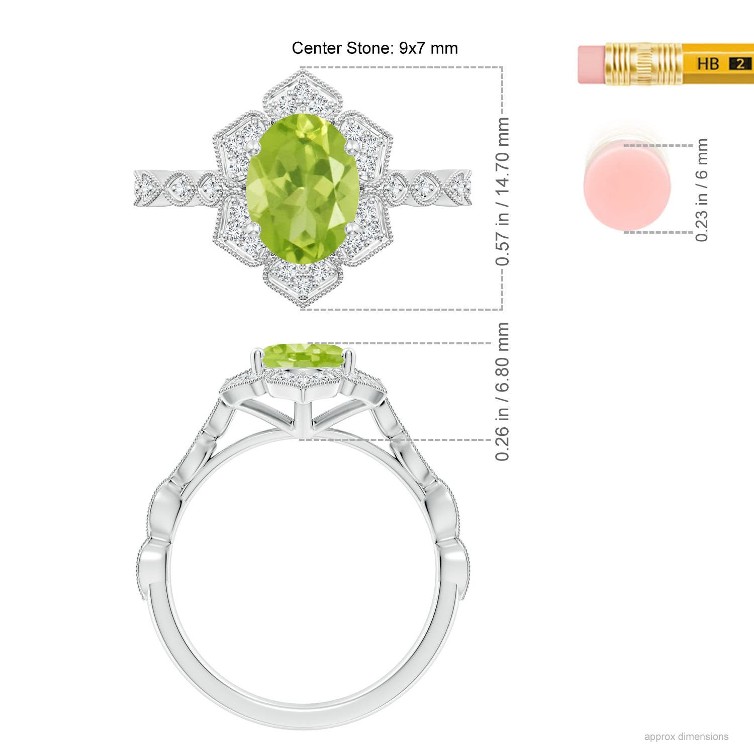 AA - Peridot / 2.16 CT / 14 KT White Gold