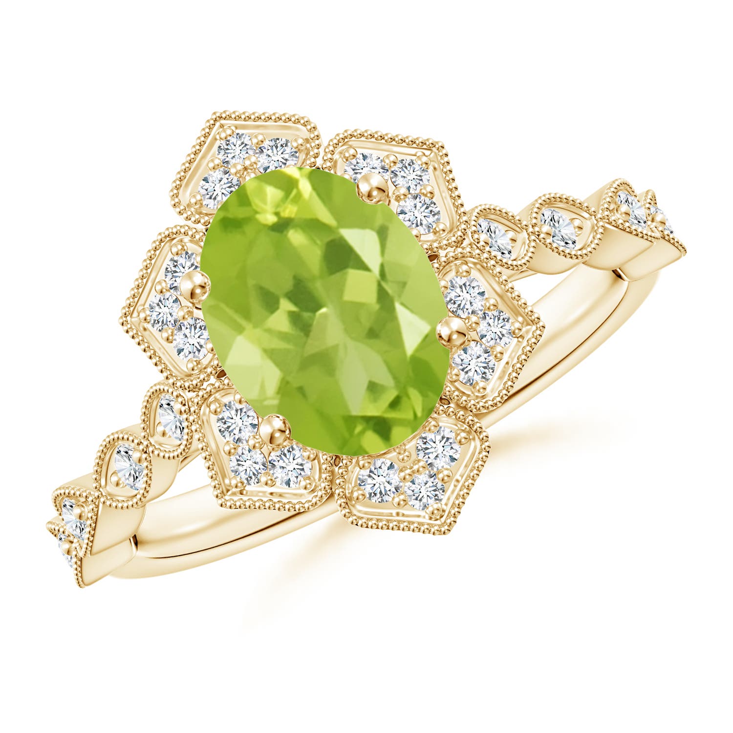 AA - Peridot / 2.16 CT / 14 KT Yellow Gold