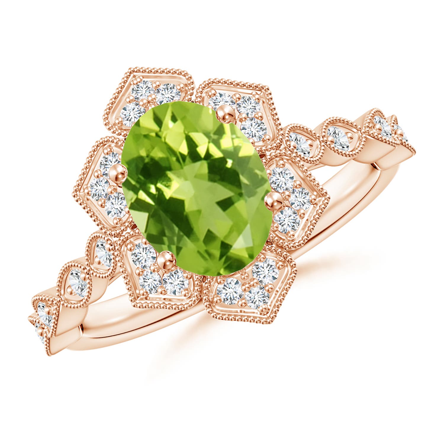 AAA - Peridot / 2.16 CT / 14 KT Rose Gold