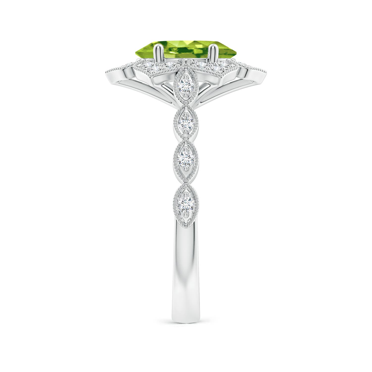 AAA - Peridot / 2.16 CT / 14 KT White Gold