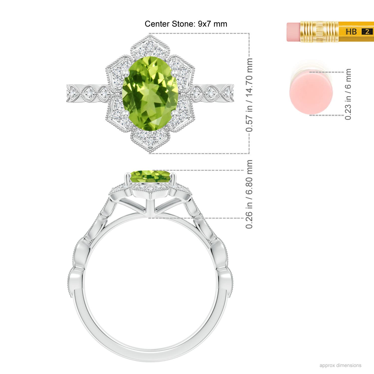 AAA - Peridot / 2.16 CT / 14 KT White Gold