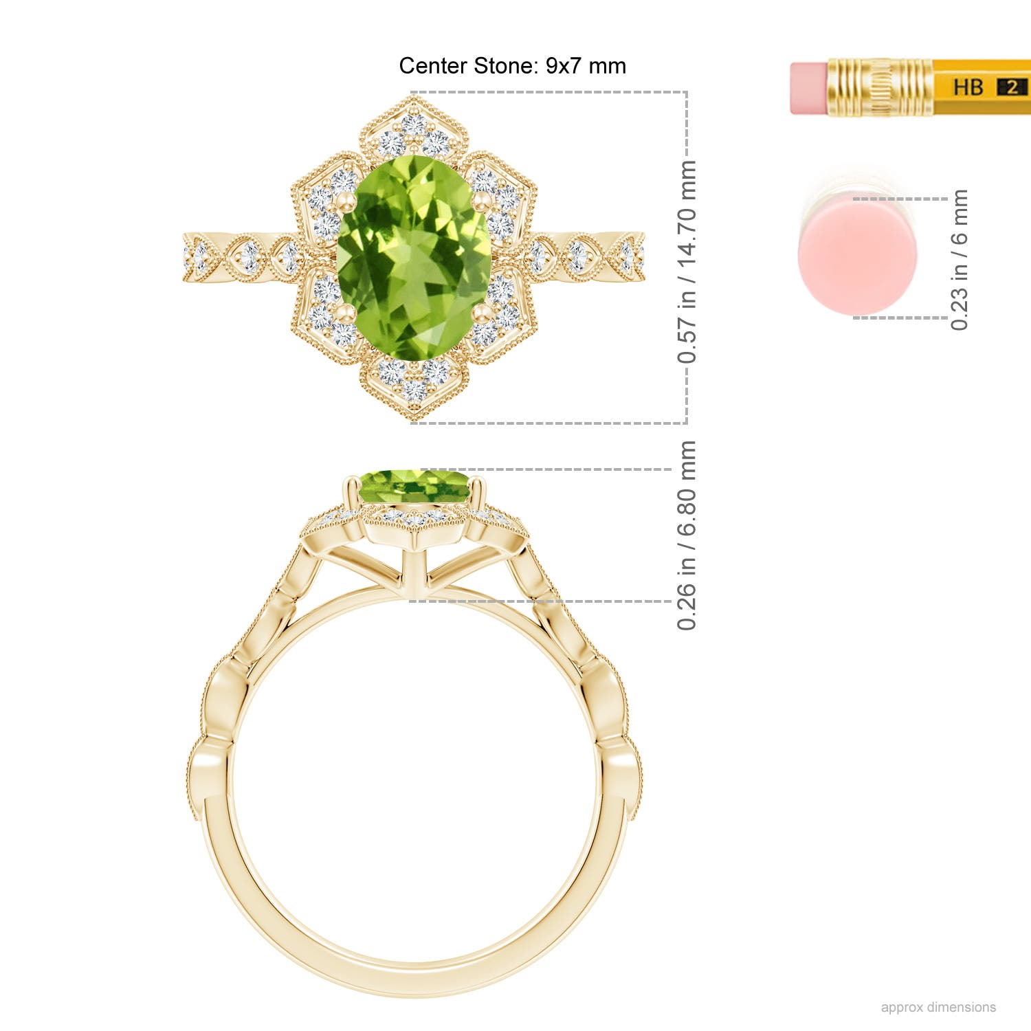 AAA - Peridot / 2.16 CT / 14 KT Yellow Gold