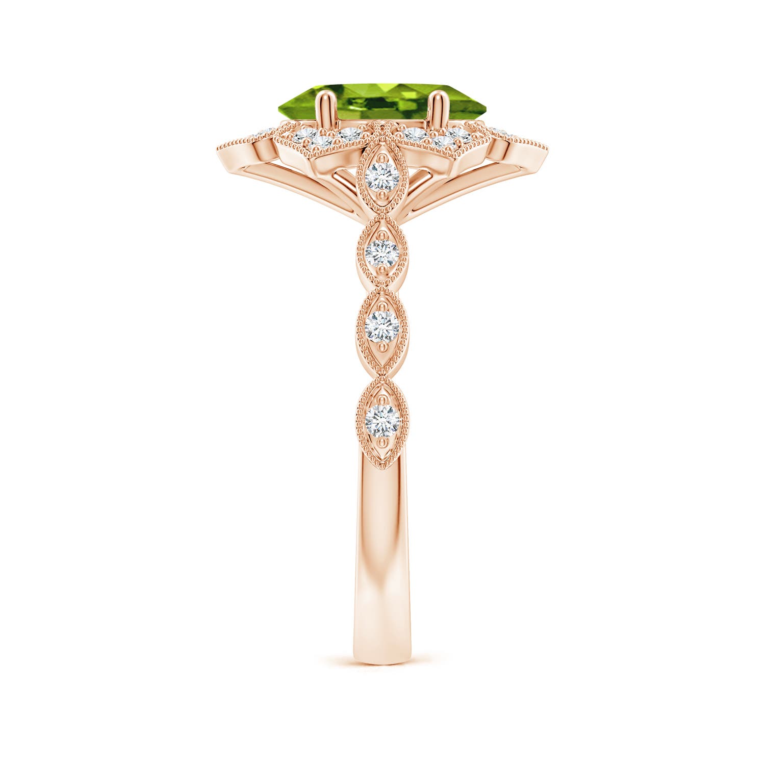 AAAA - Peridot / 2.16 CT / 14 KT Rose Gold