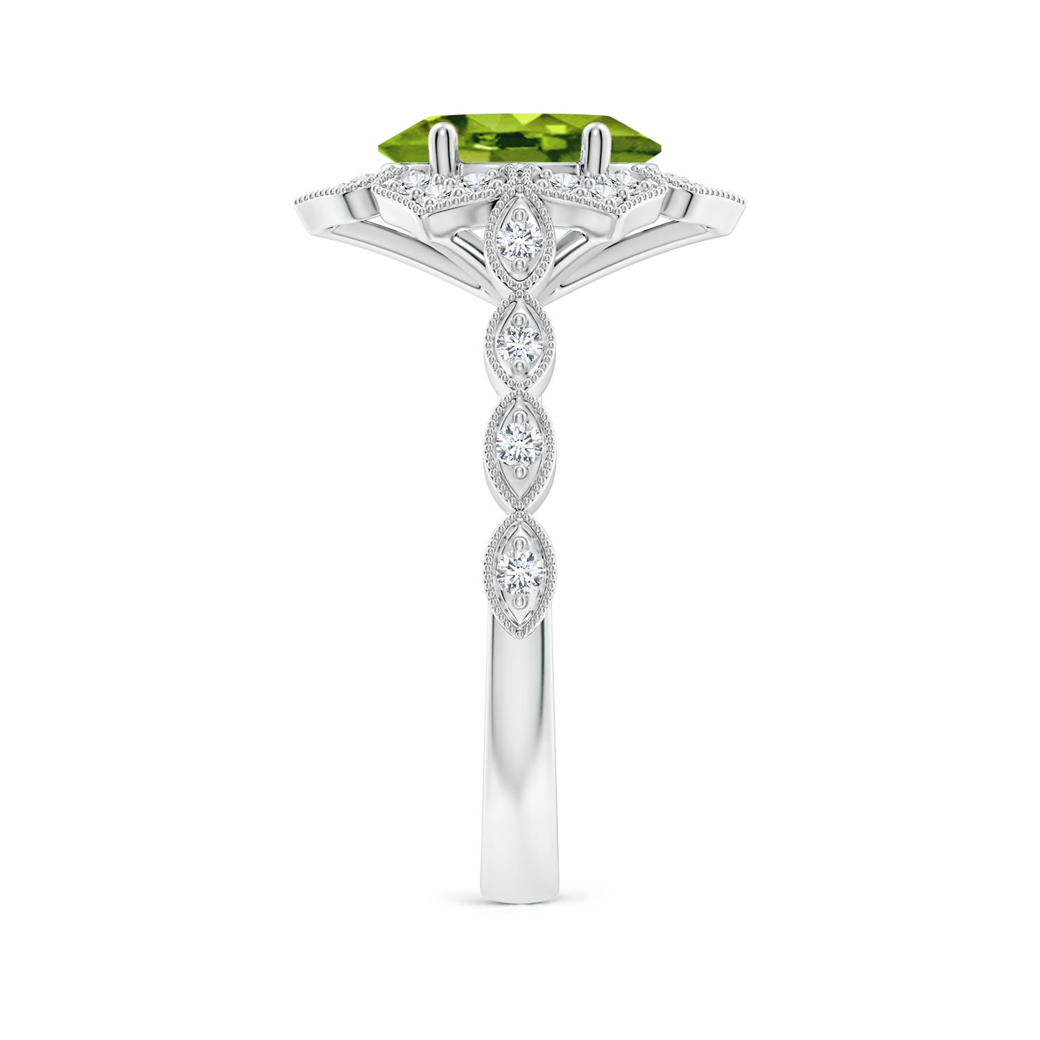 AAAA - Peridot / 2.16 CT / 14 KT White Gold