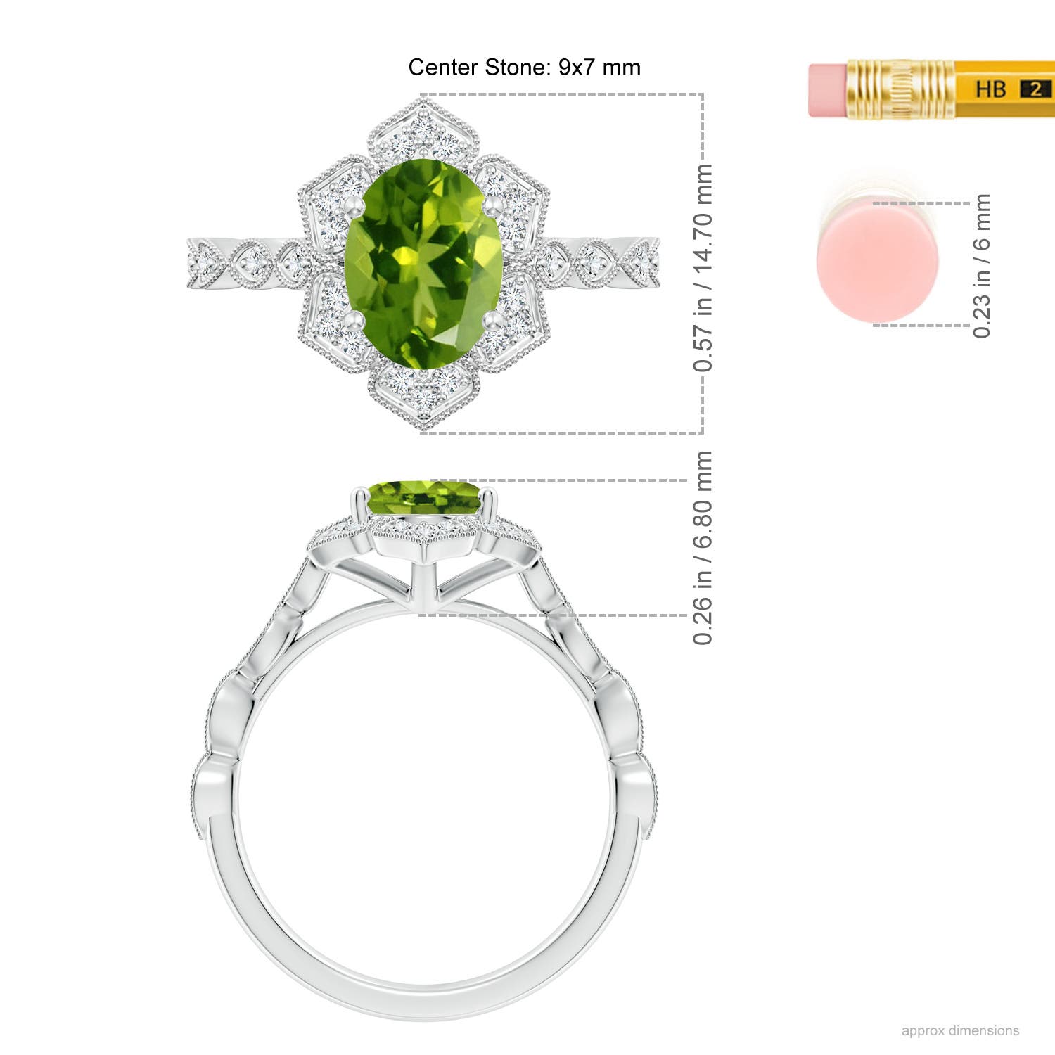 AAAA - Peridot / 2.16 CT / 14 KT White Gold