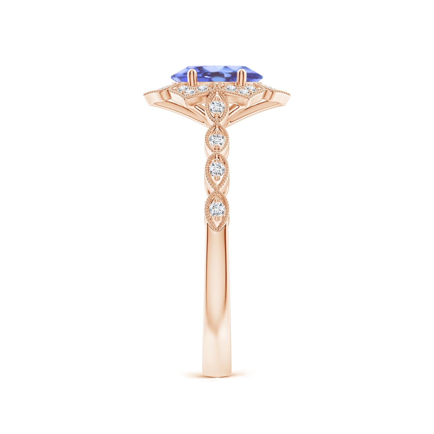 A - Tanzanite / 0.93 CT / 14 KT Rose Gold