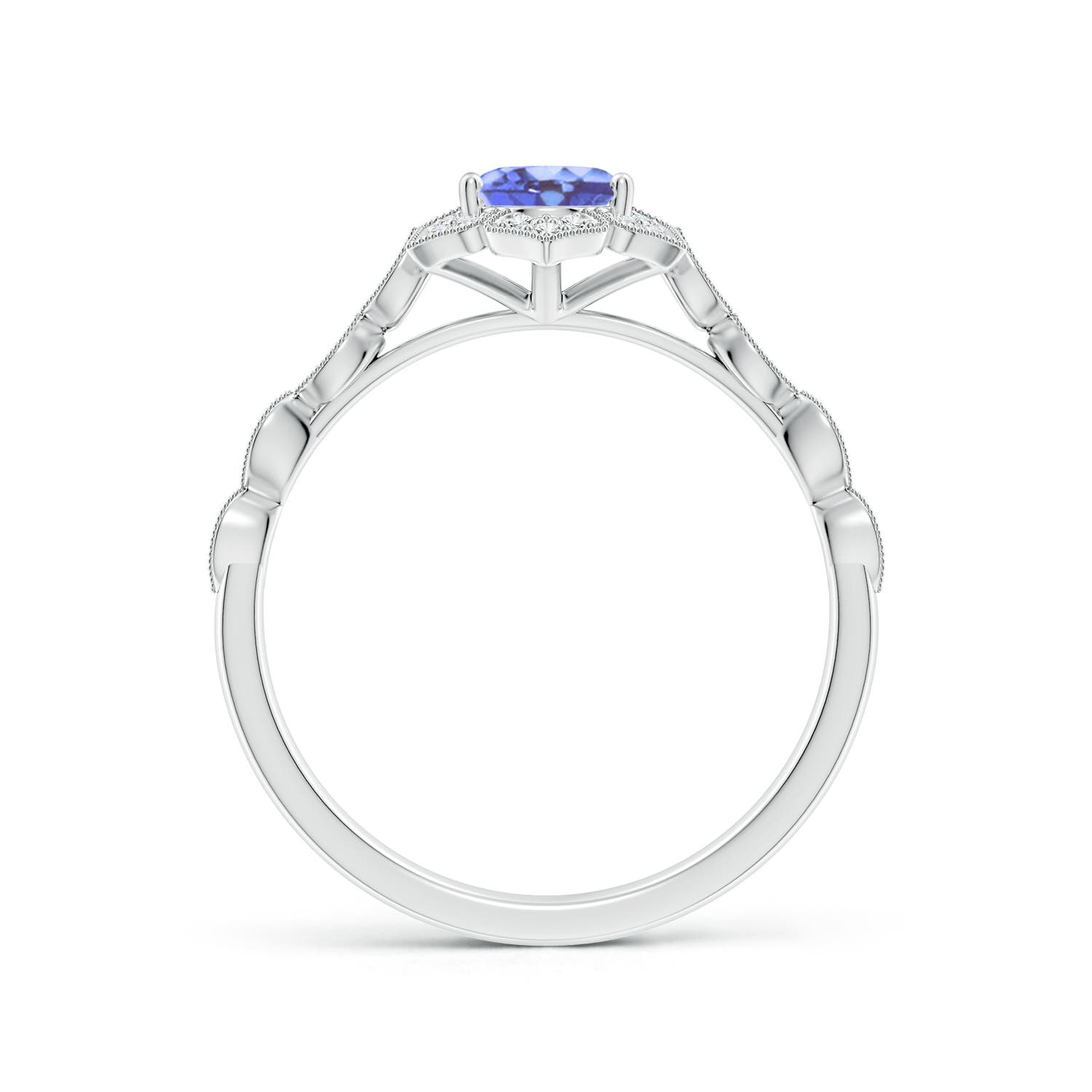 A - Tanzanite / 0.93 CT / 14 KT White Gold