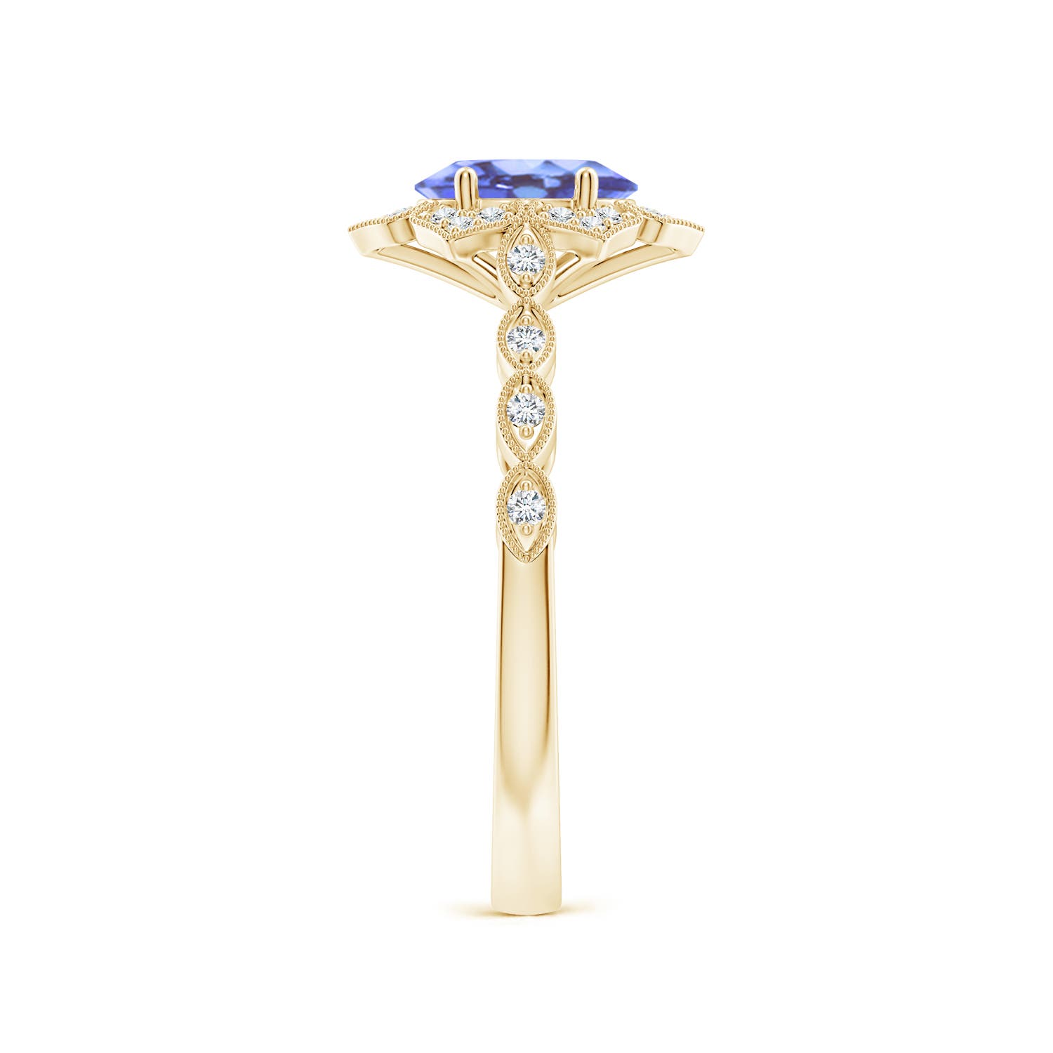 A - Tanzanite / 0.93 CT / 14 KT Yellow Gold