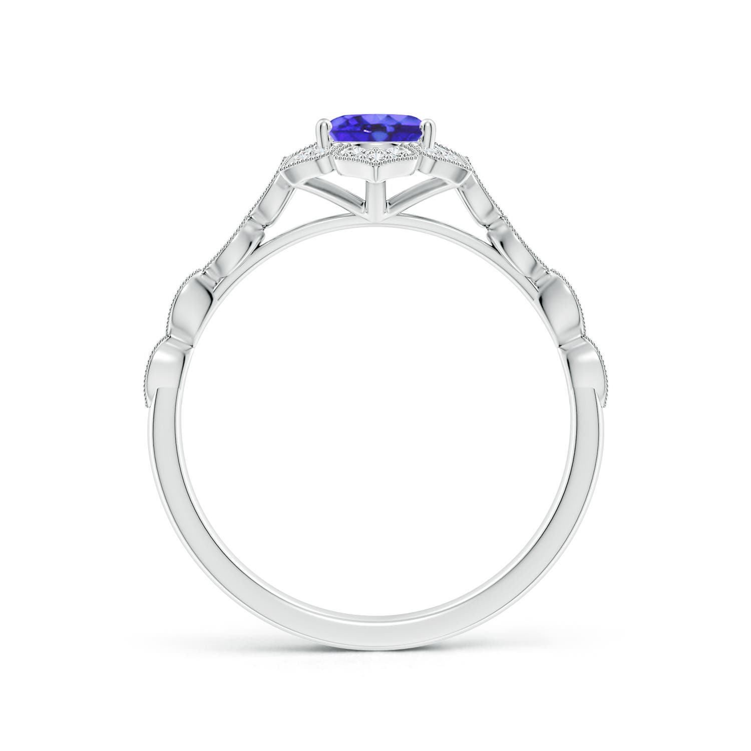 AA - Tanzanite / 0.93 CT / 14 KT White Gold