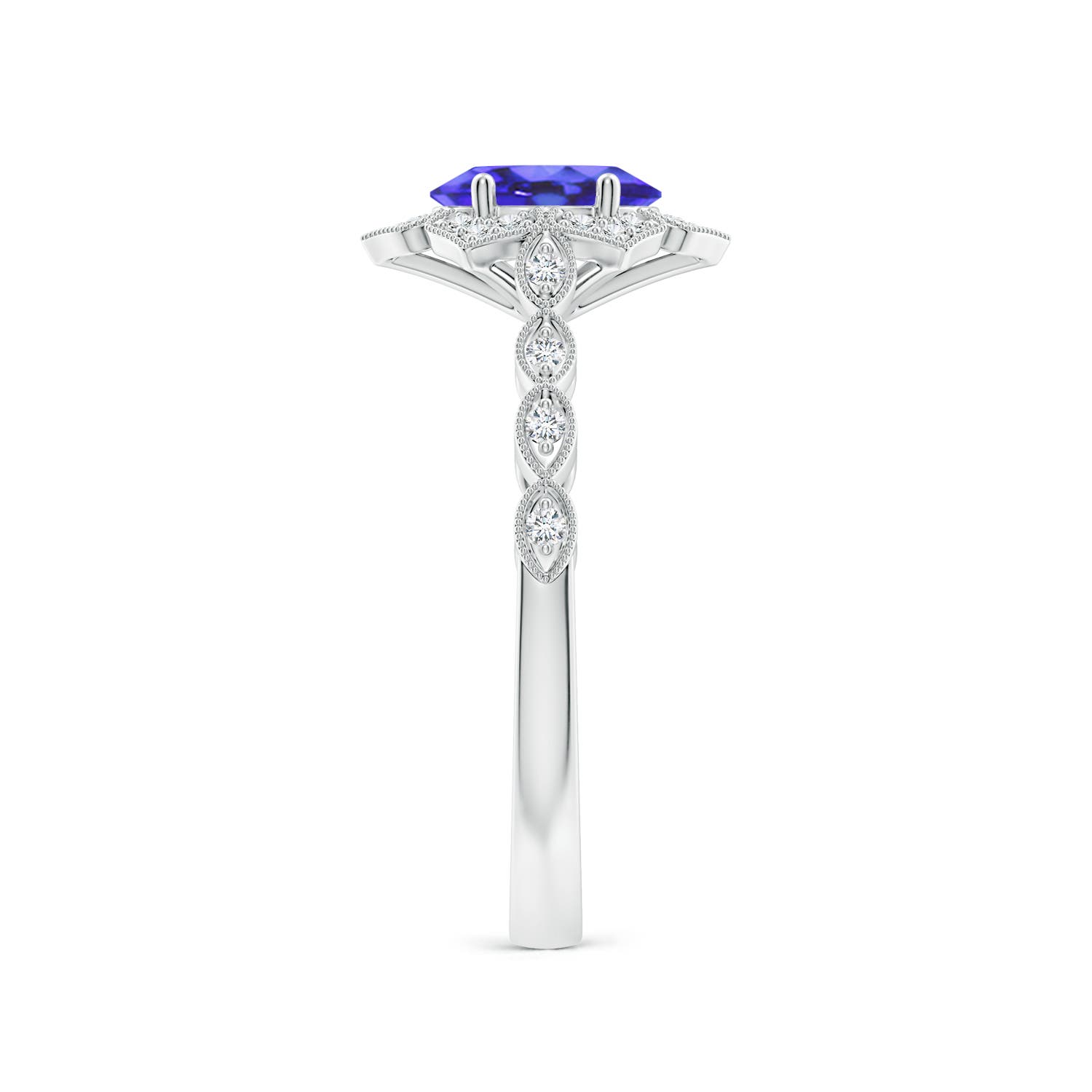 AA - Tanzanite / 0.93 CT / 14 KT White Gold