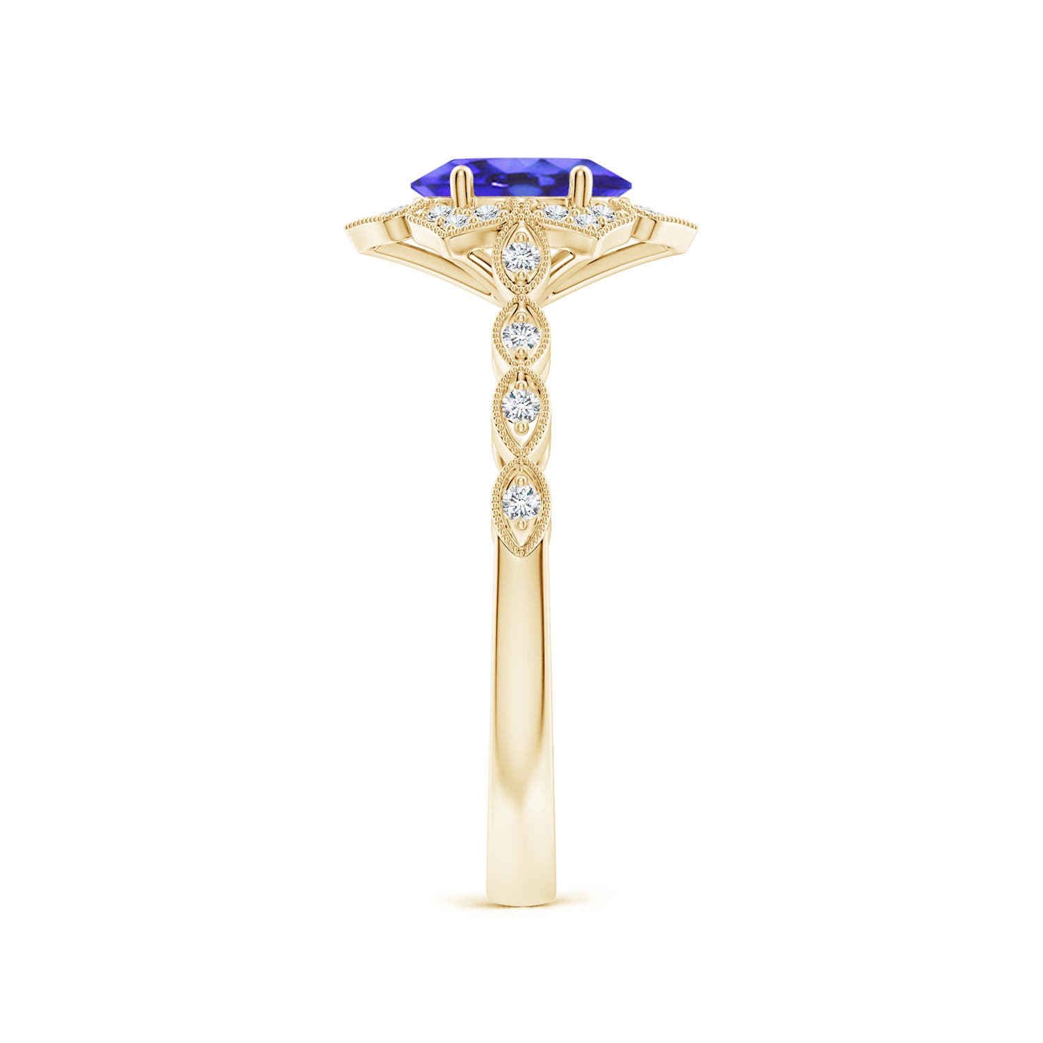 AA - Tanzanite / 0.93 CT / 14 KT Yellow Gold