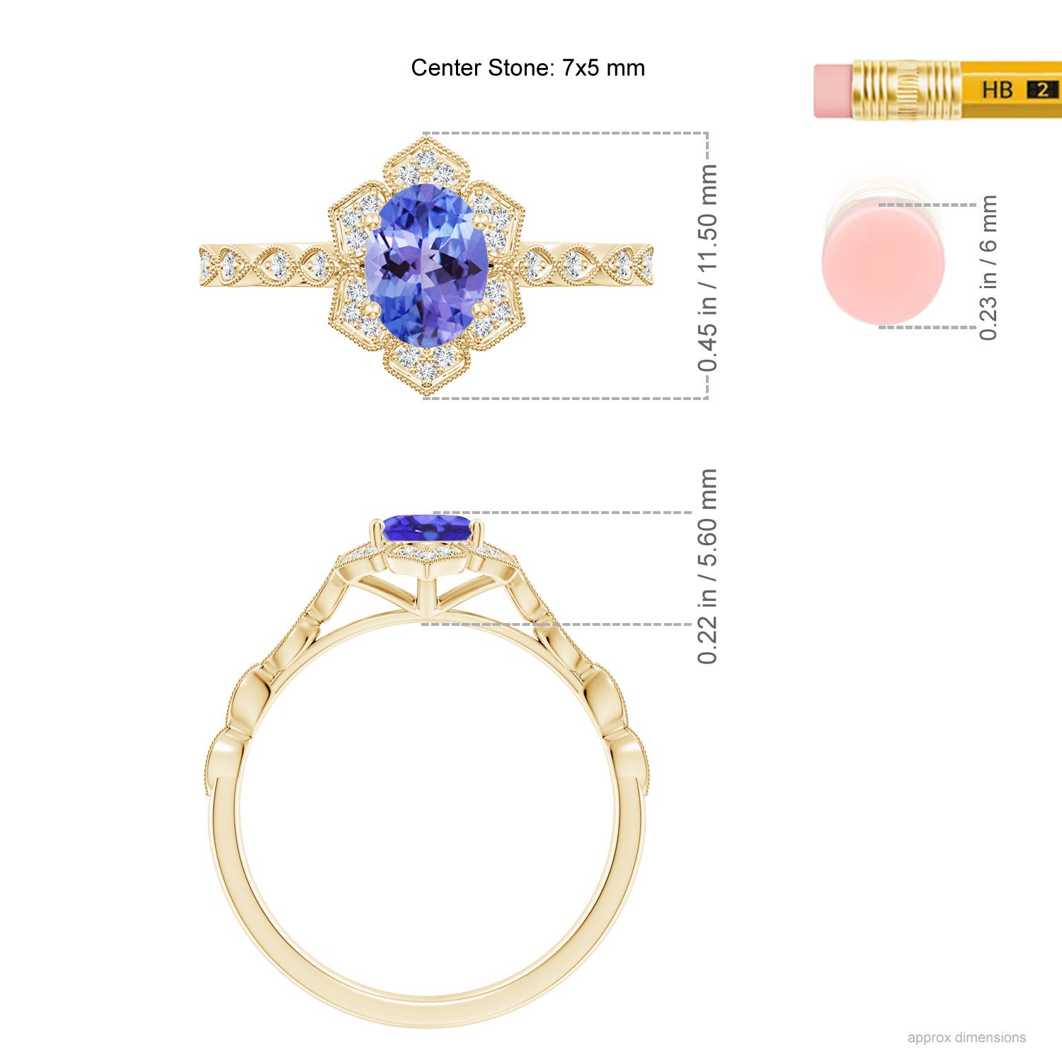 AA - Tanzanite / 0.93 CT / 14 KT Yellow Gold