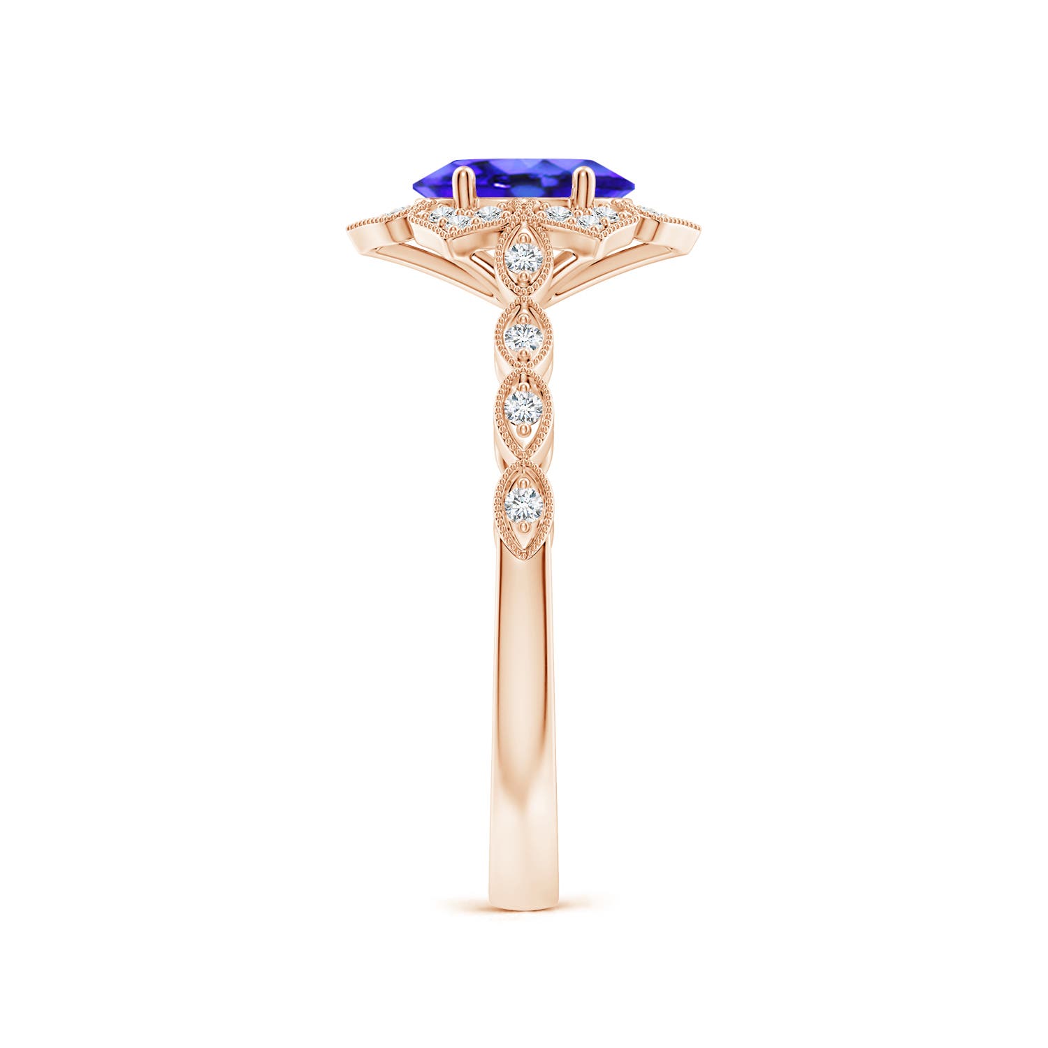 AAA - Tanzanite / 0.93 CT / 14 KT Rose Gold