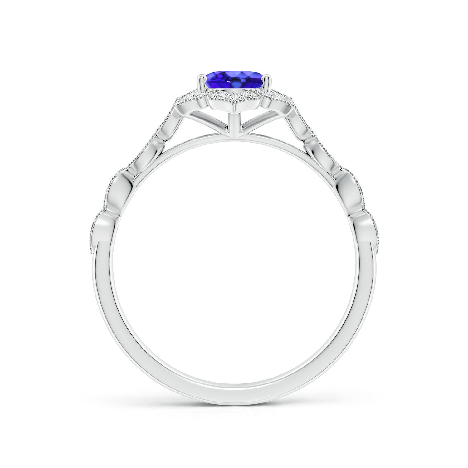 AAA - Tanzanite / 0.93 CT / 14 KT White Gold