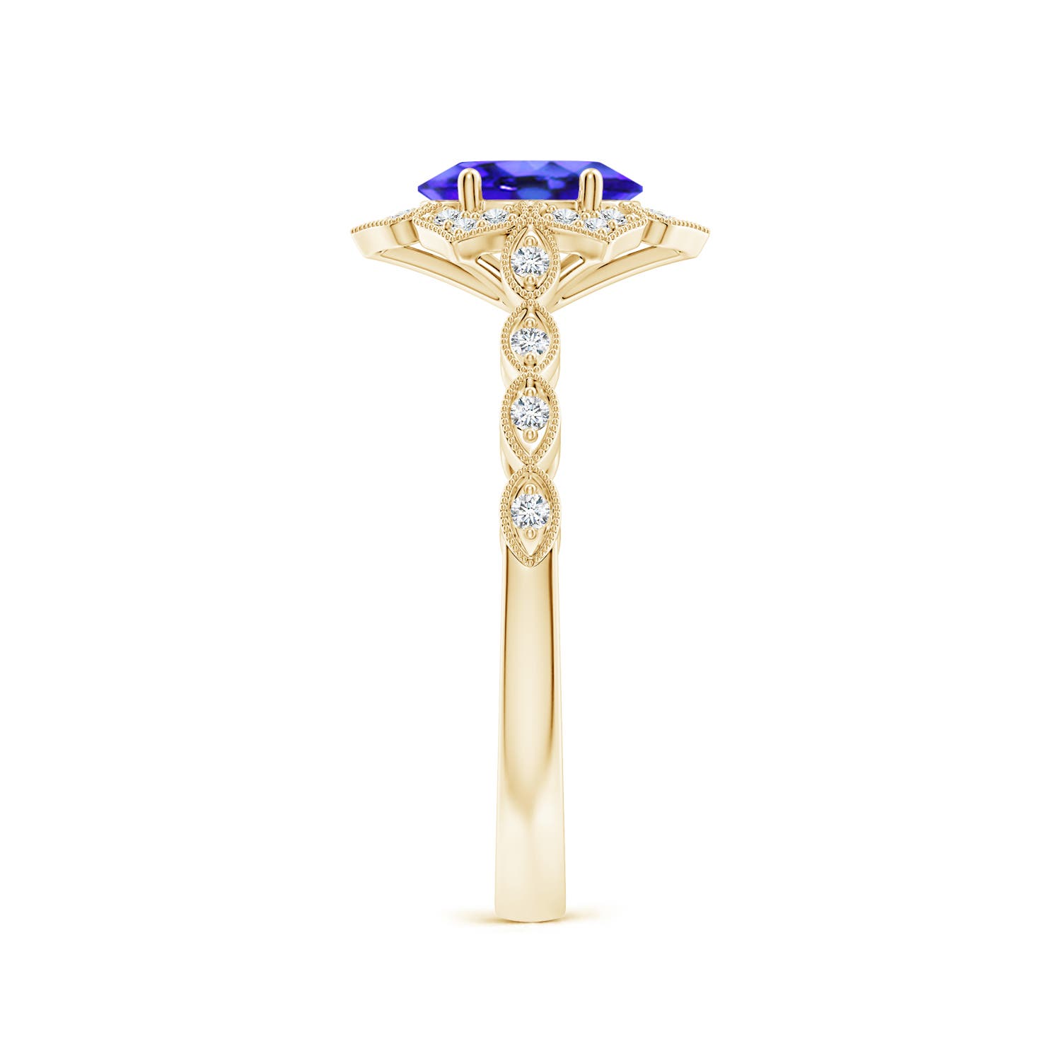 AAA - Tanzanite / 0.93 CT / 14 KT Yellow Gold