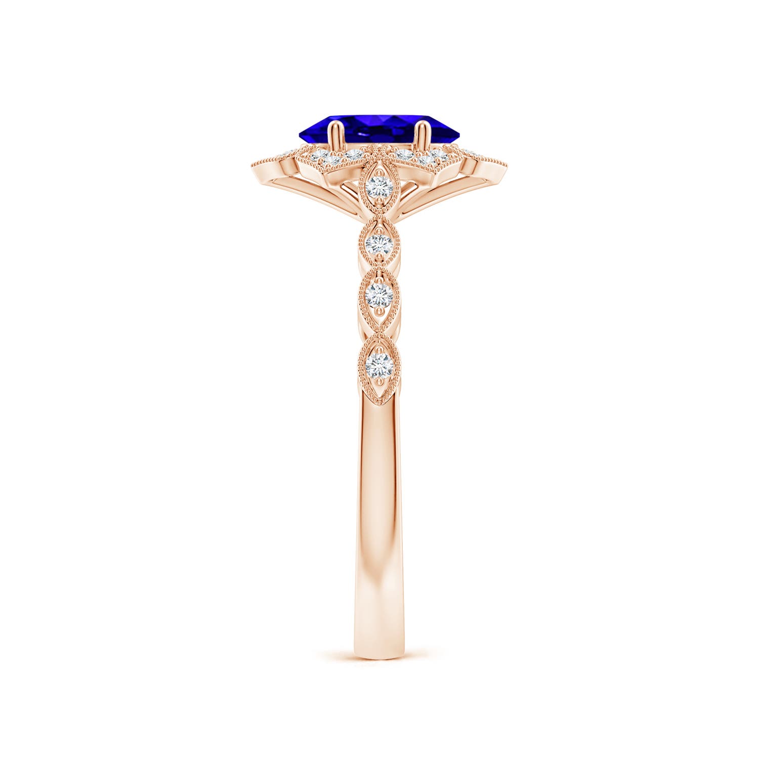 AAAA - Tanzanite / 0.93 CT / 14 KT Rose Gold