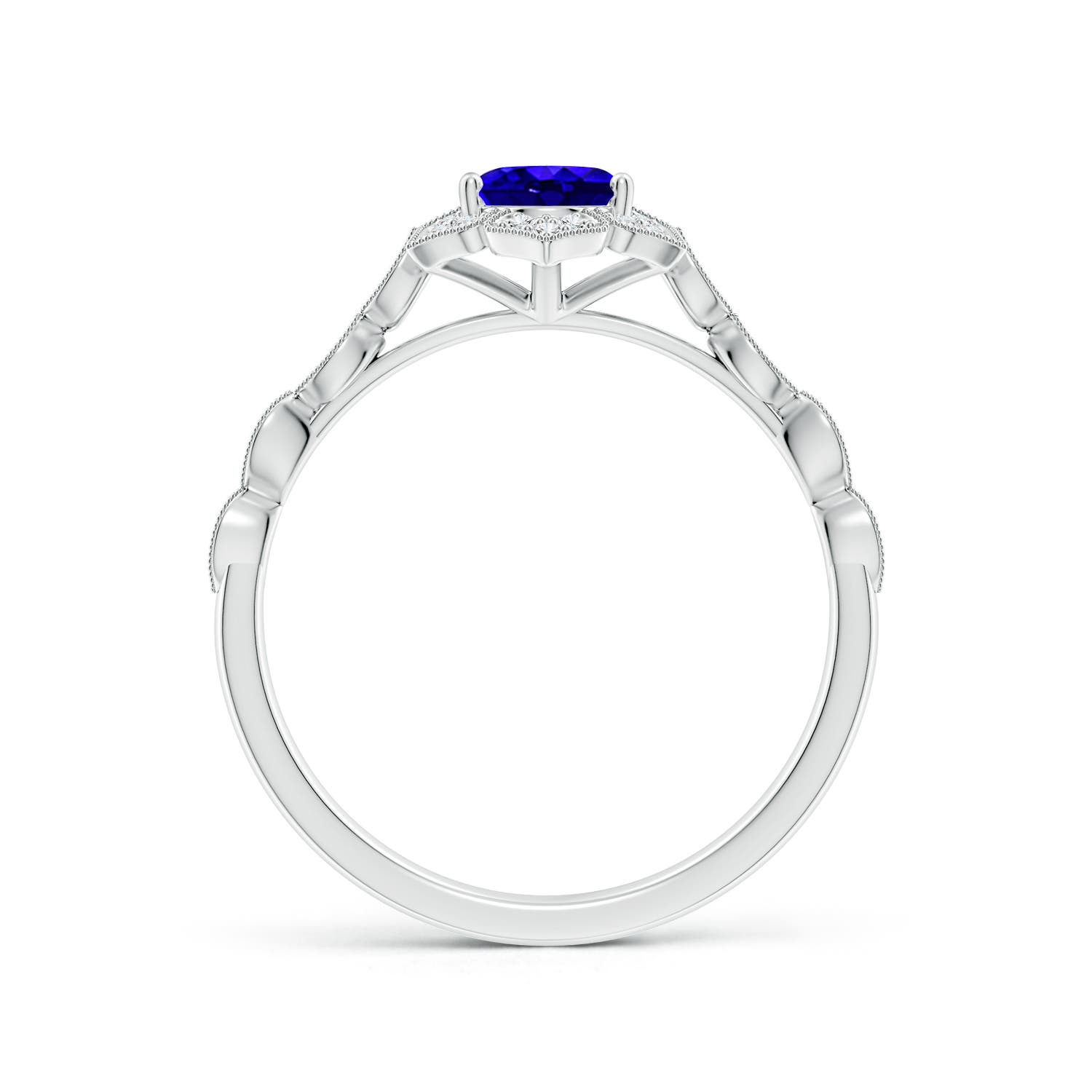 AAAA - Tanzanite / 0.93 CT / 14 KT White Gold