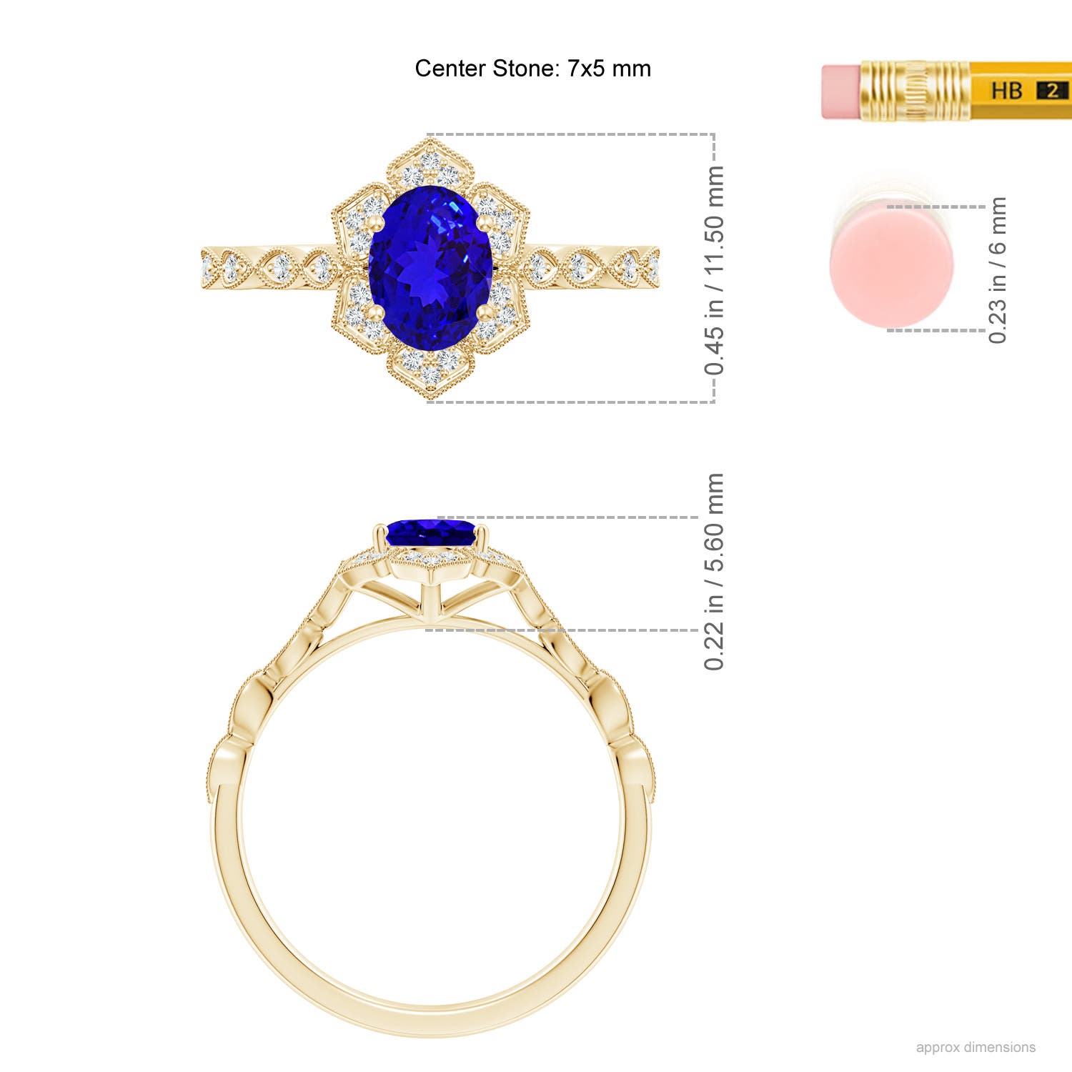 AAAA - Tanzanite / 0.93 CT / 14 KT Yellow Gold