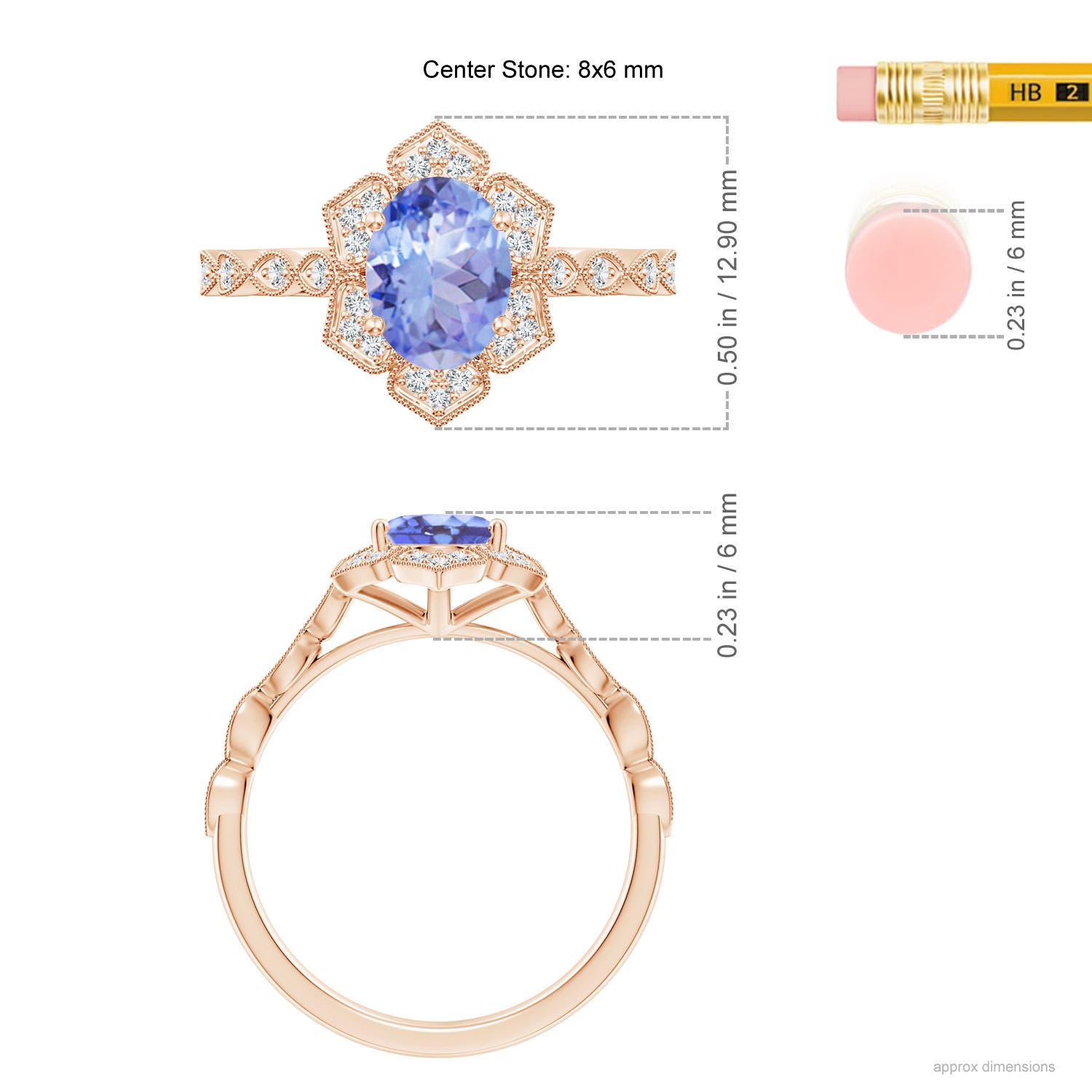 A - Tanzanite / 1.43 CT / 14 KT Rose Gold