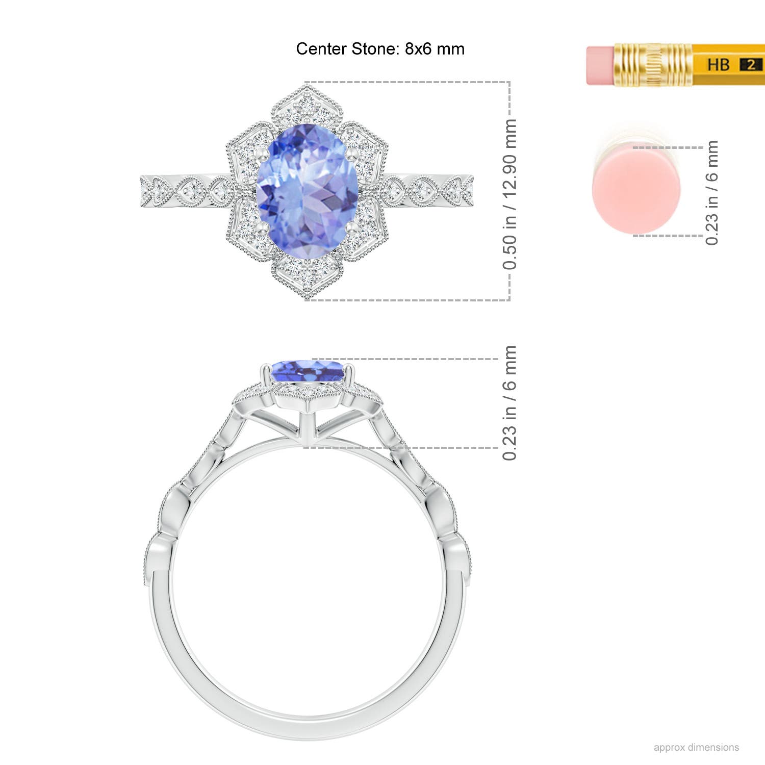 A - Tanzanite / 1.43 CT / 14 KT White Gold