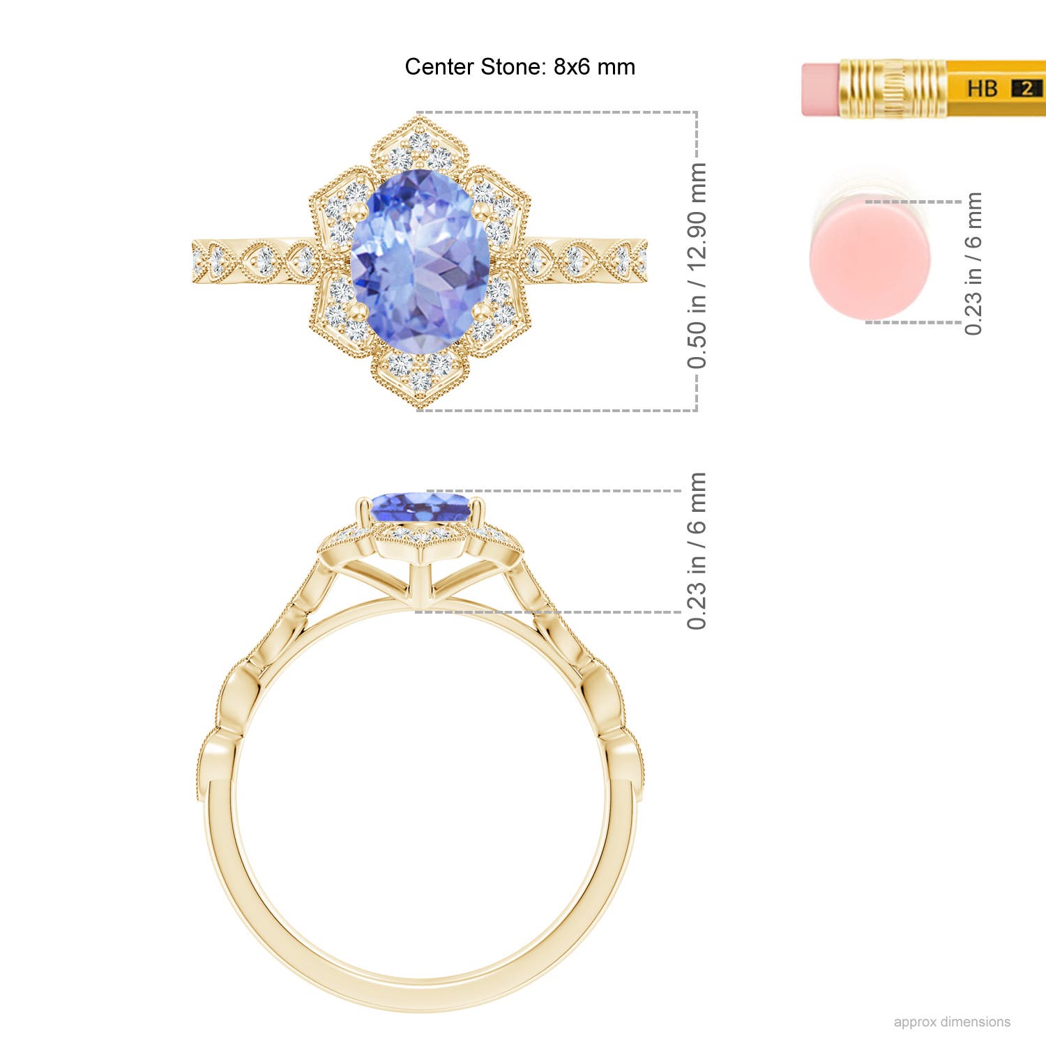 A - Tanzanite / 1.43 CT / 14 KT Yellow Gold