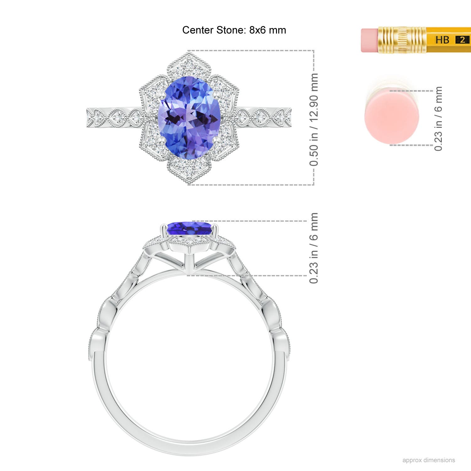 AA - Tanzanite / 1.43 CT / 14 KT White Gold