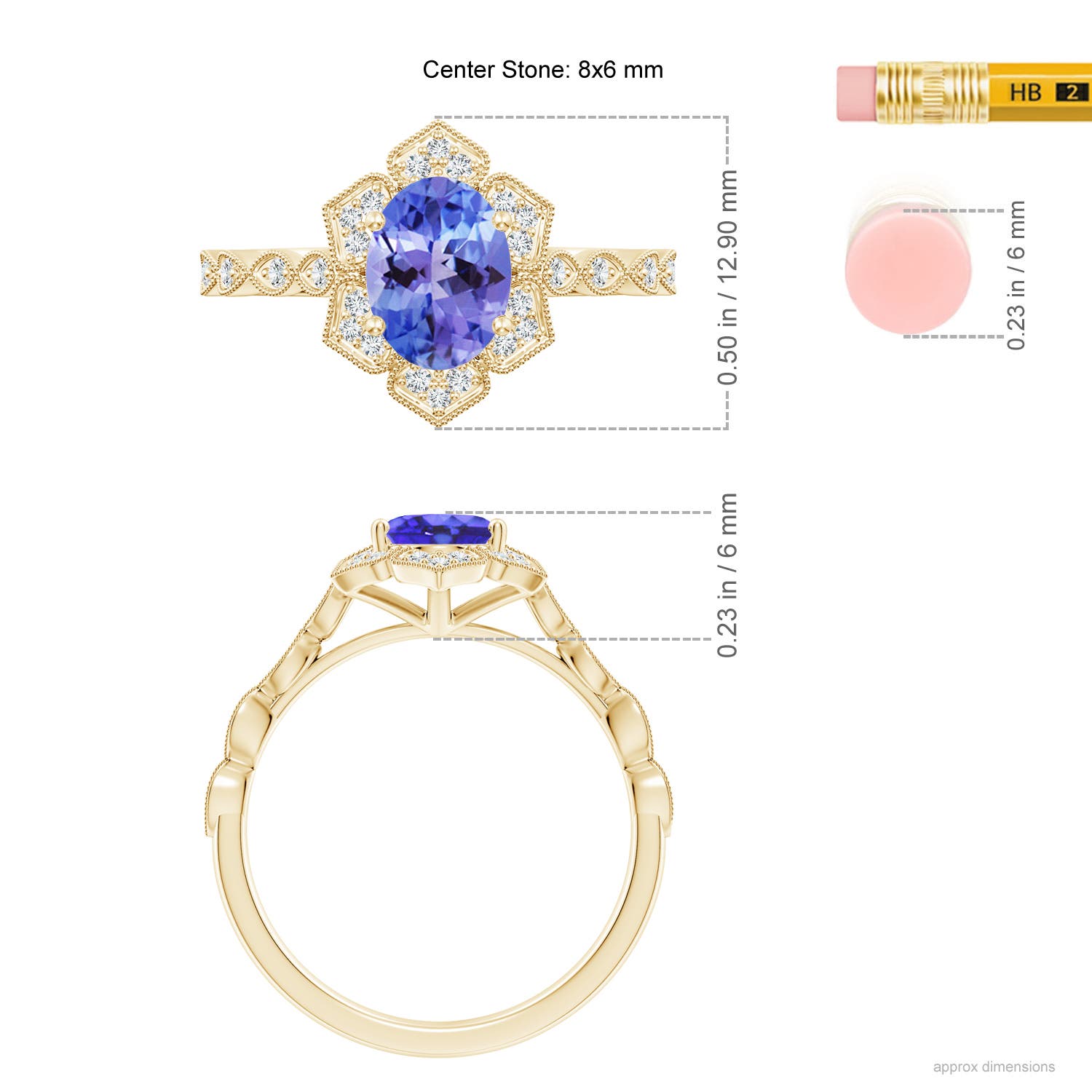 AA - Tanzanite / 1.43 CT / 14 KT Yellow Gold