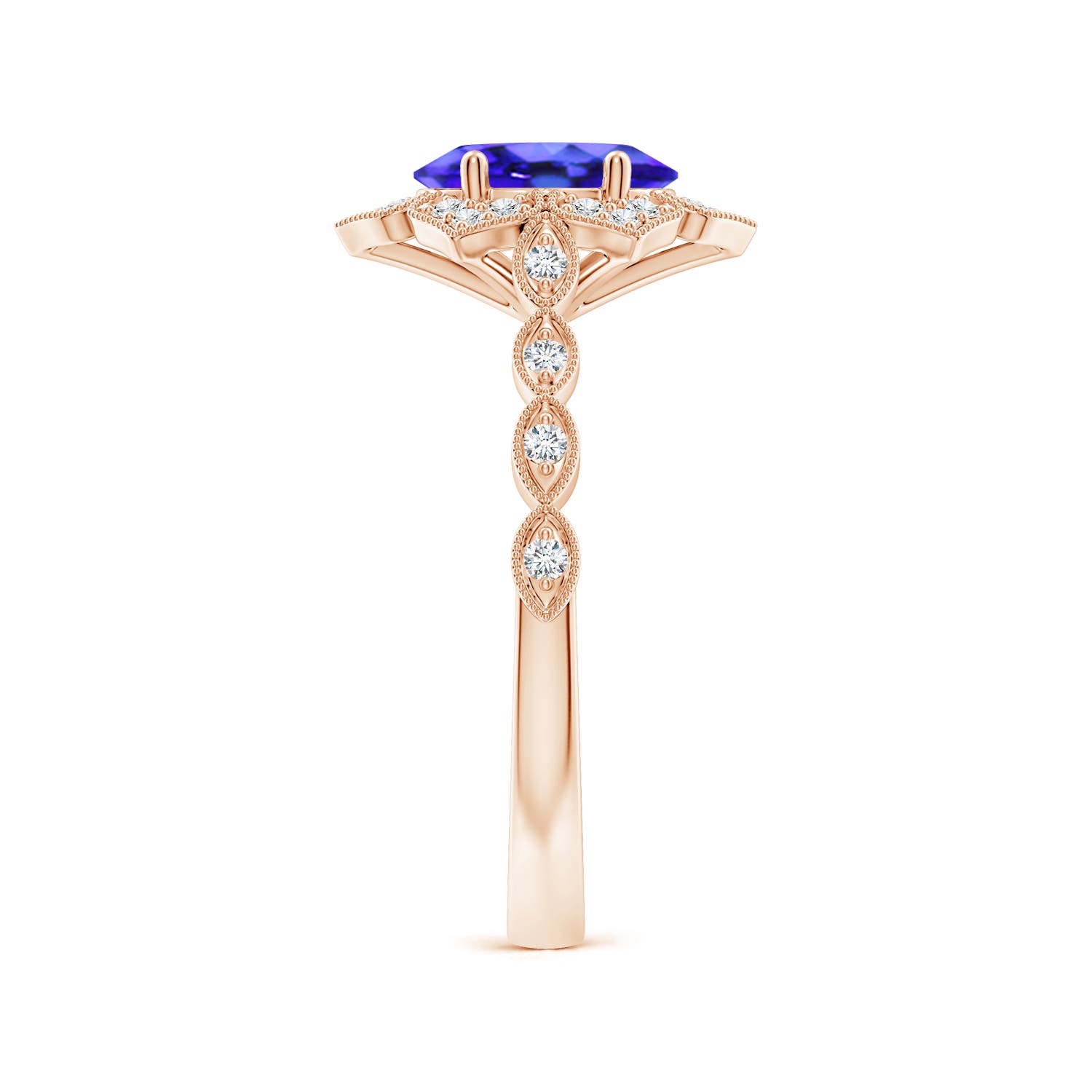 AAA - Tanzanite / 1.43 CT / 14 KT Rose Gold