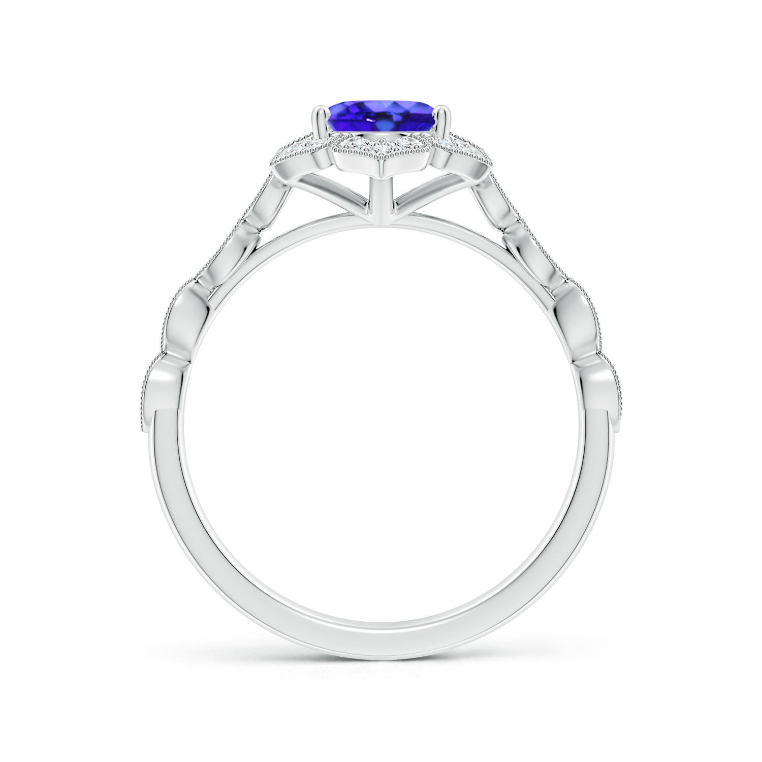 AAA - Tanzanite / 1.43 CT / 14 KT White Gold