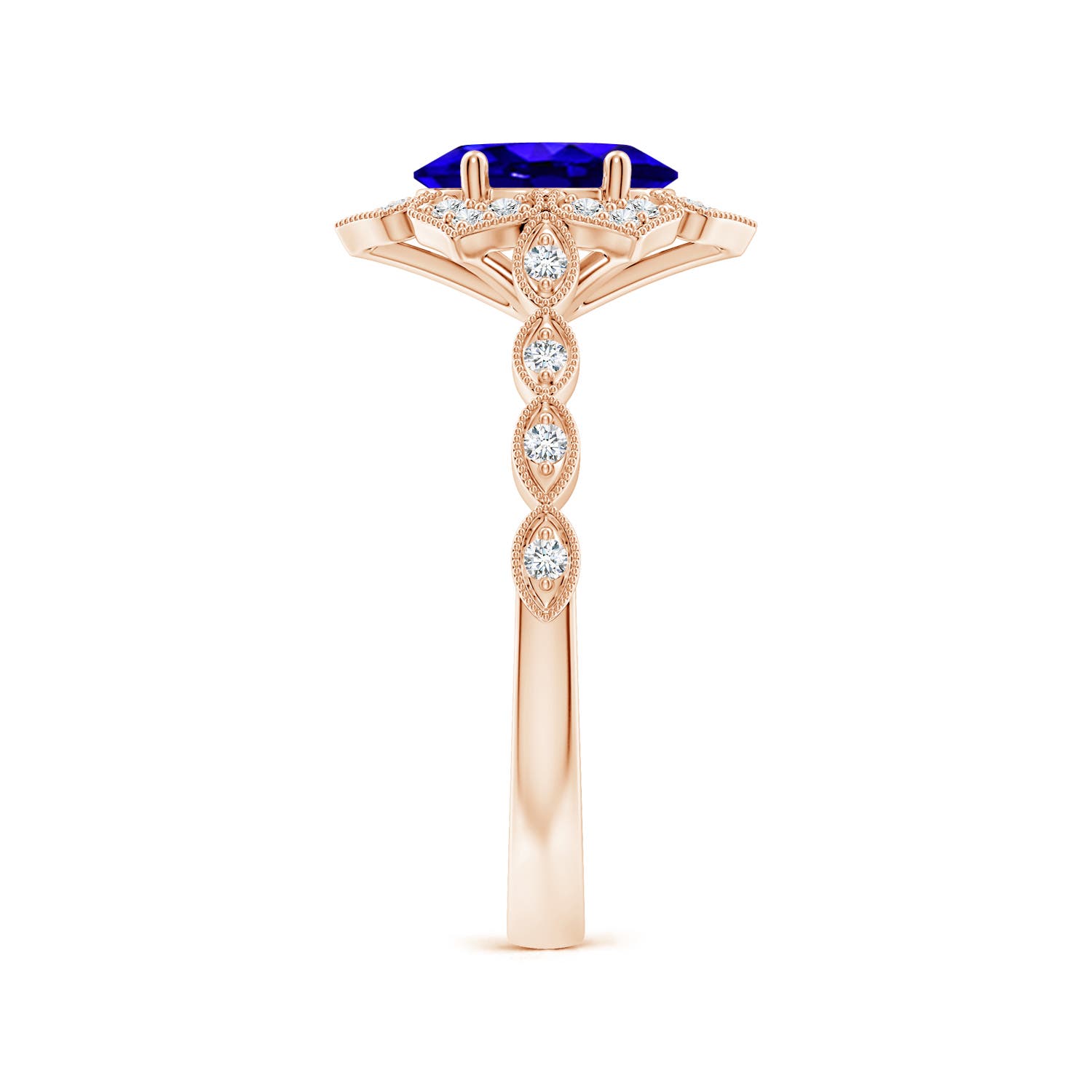 AAAA - Tanzanite / 1.43 CT / 14 KT Rose Gold