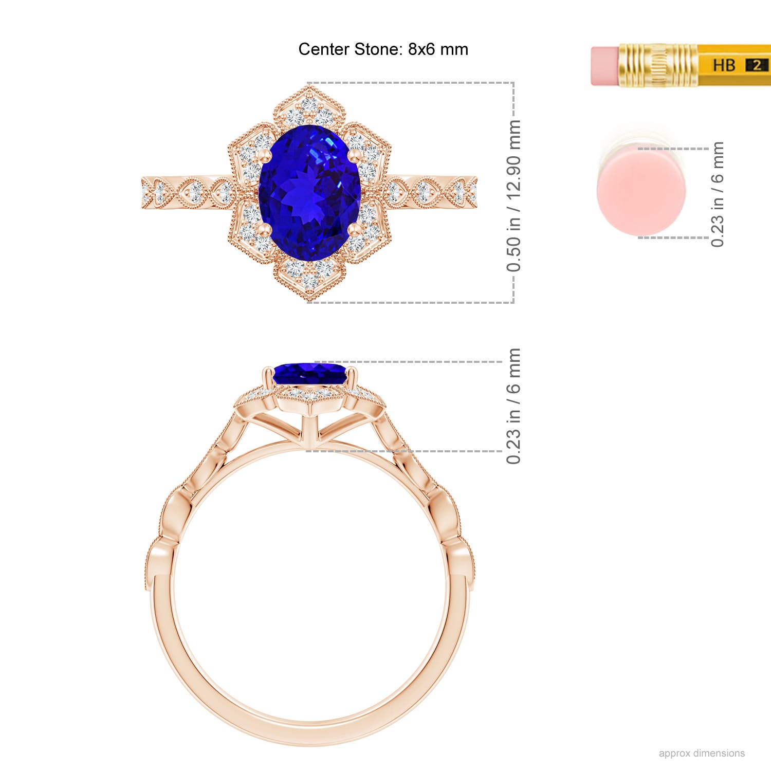 AAAA - Tanzanite / 1.43 CT / 14 KT Rose Gold