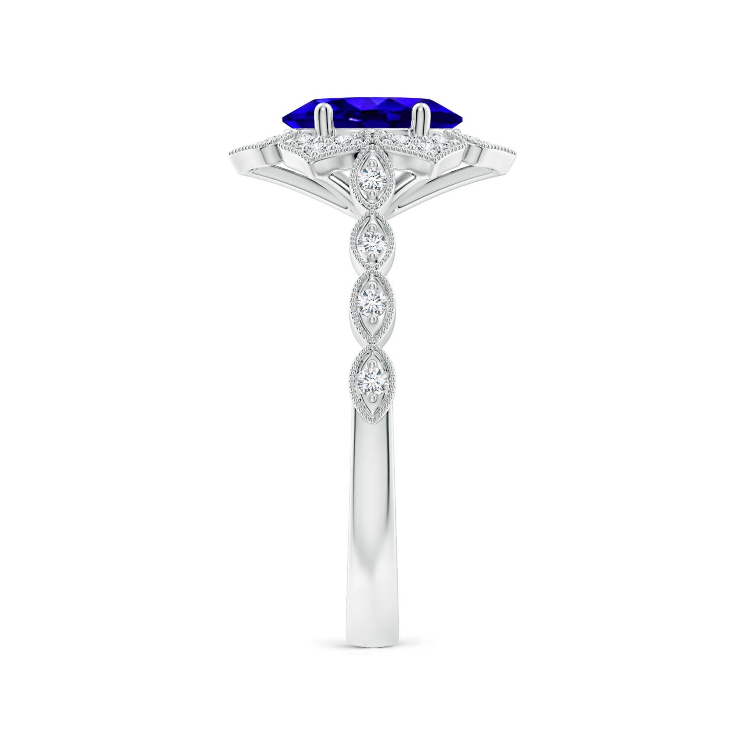 AAAA - Tanzanite / 1.43 CT / 14 KT White Gold