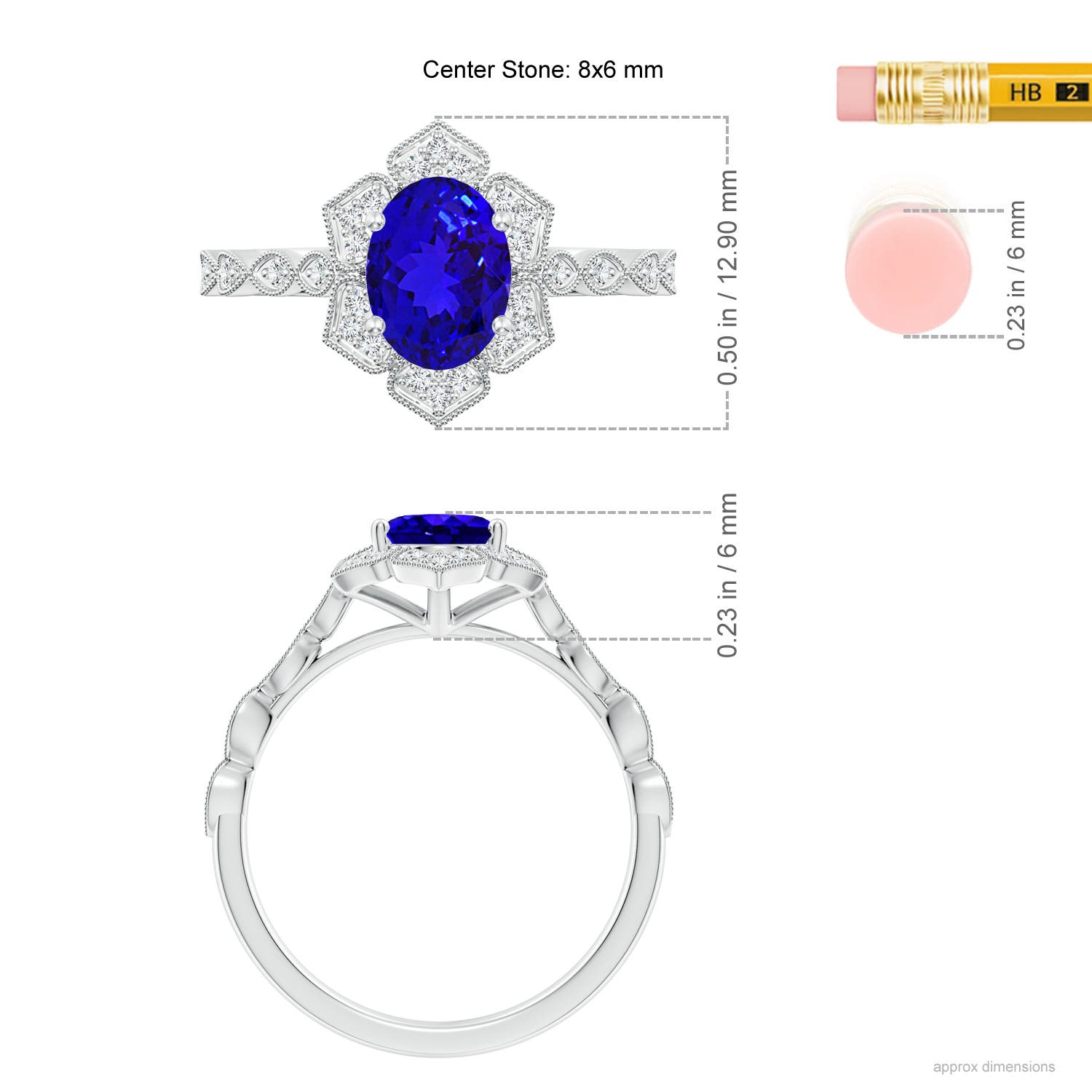 AAAA - Tanzanite / 1.43 CT / 14 KT White Gold