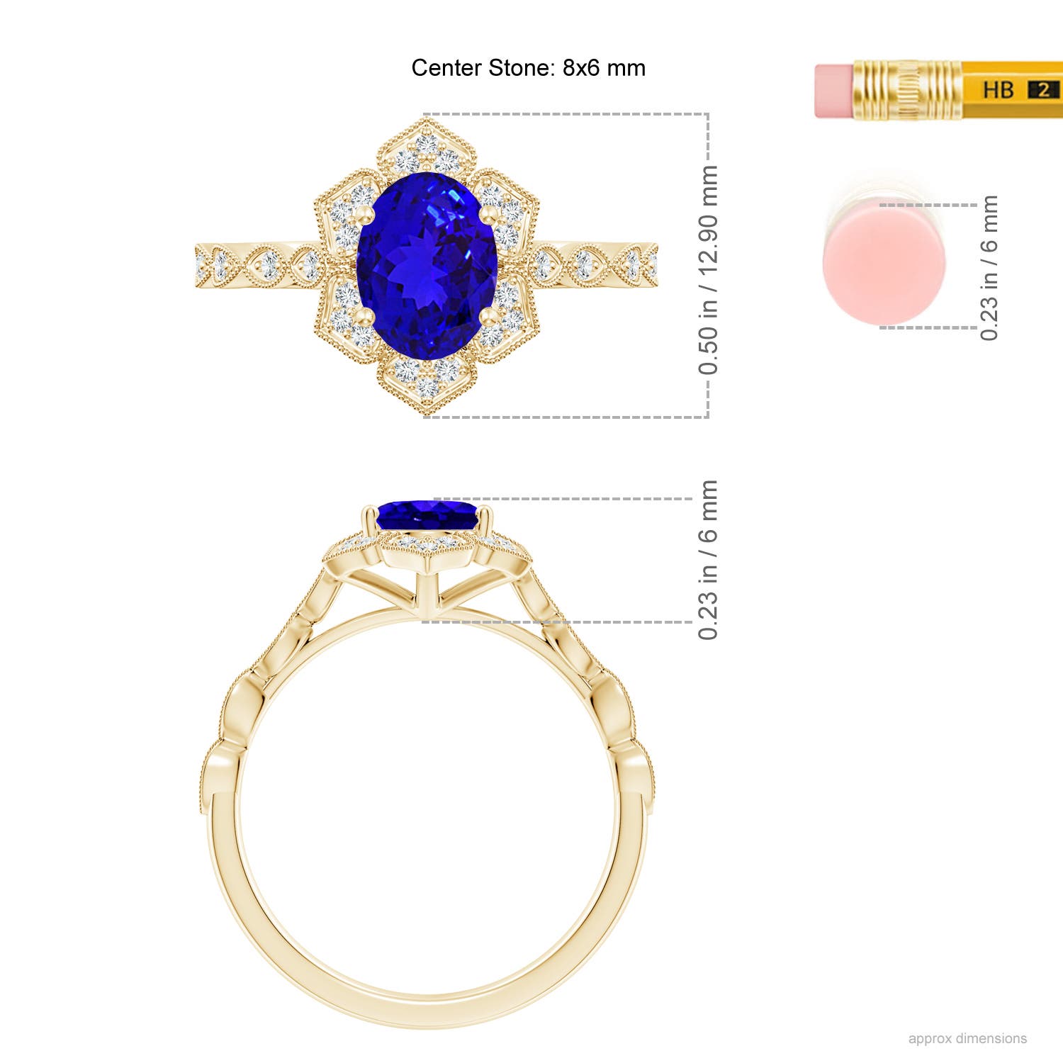 AAAA - Tanzanite / 1.43 CT / 14 KT Yellow Gold