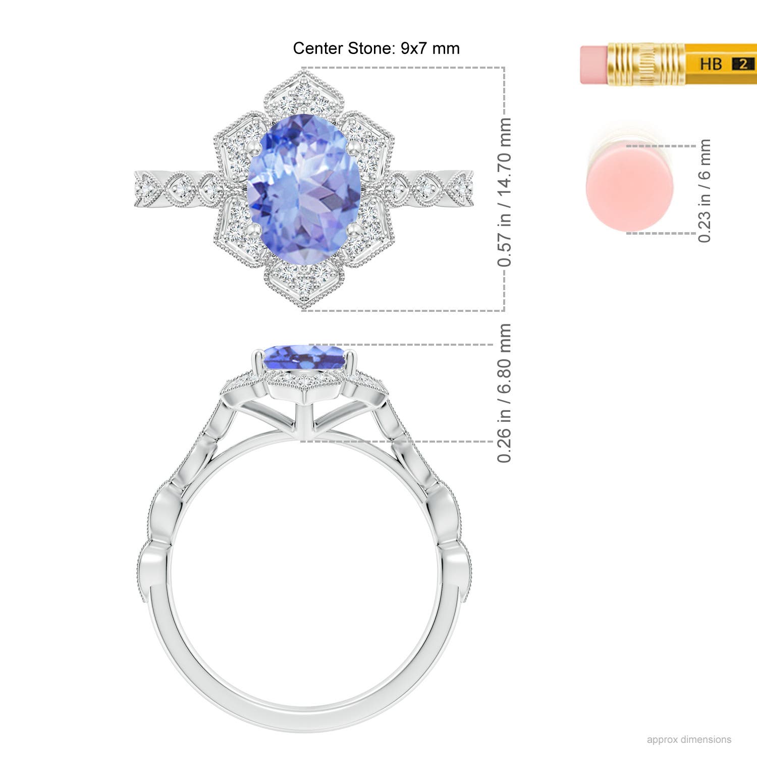 A - Tanzanite / 2.16 CT / 14 KT White Gold