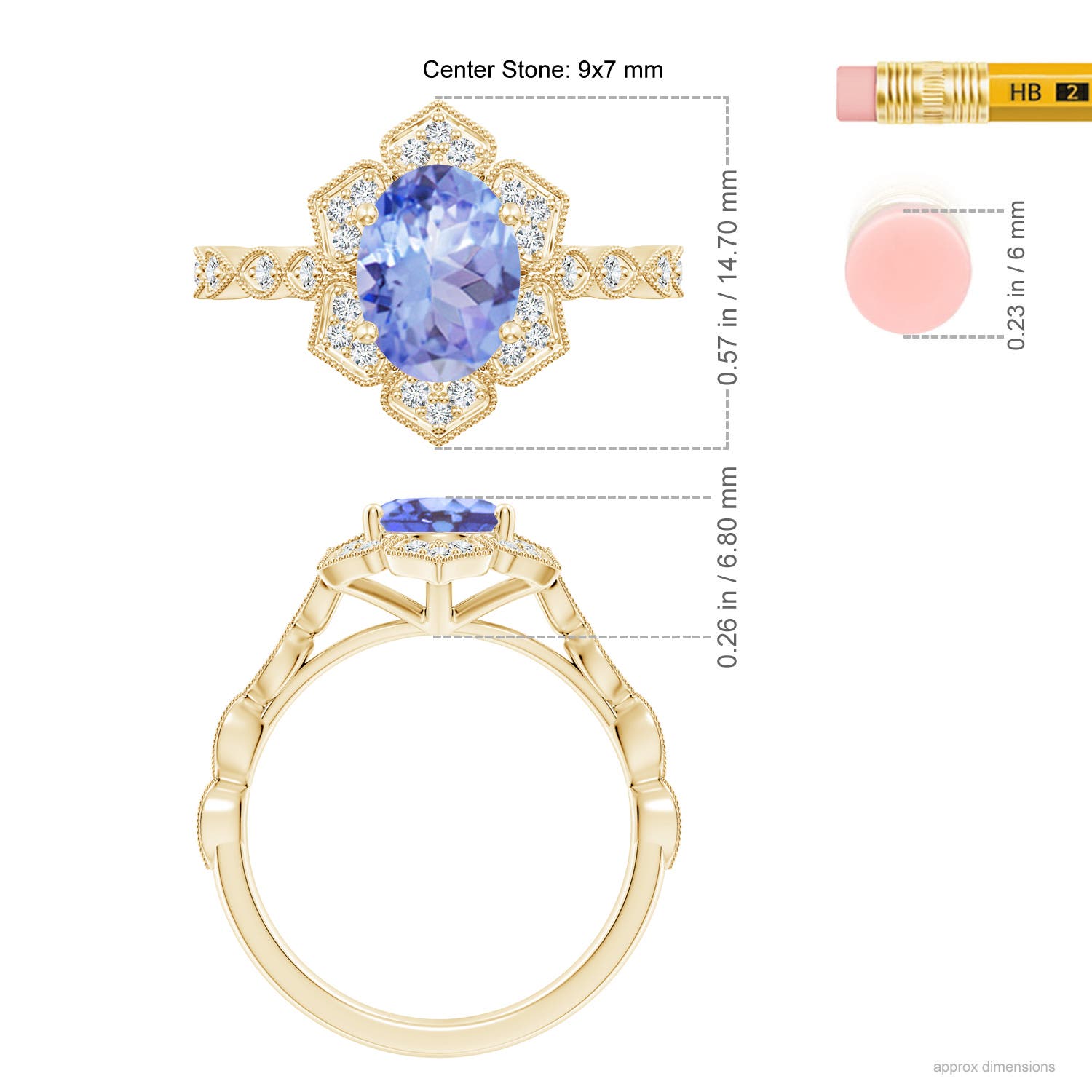 A - Tanzanite / 2.16 CT / 14 KT Yellow Gold