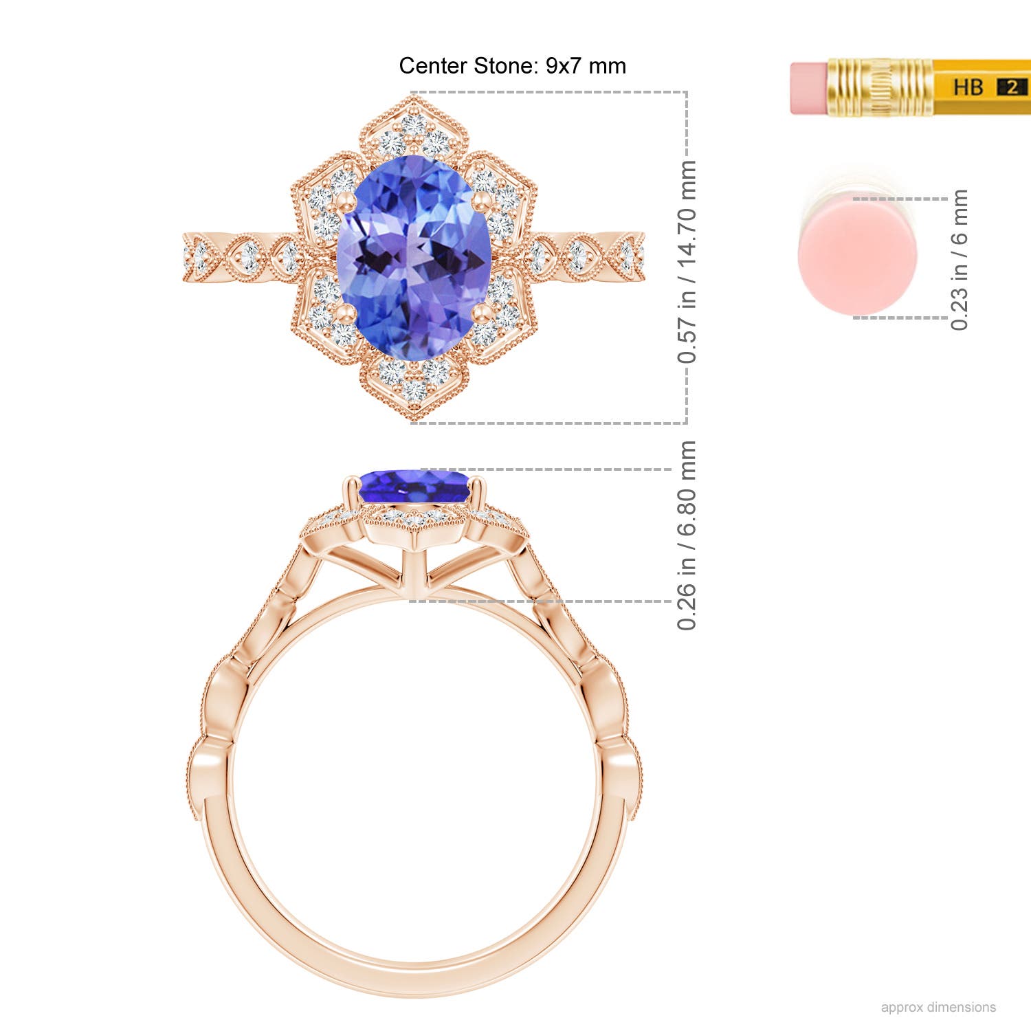 AA - Tanzanite / 2.16 CT / 14 KT Rose Gold