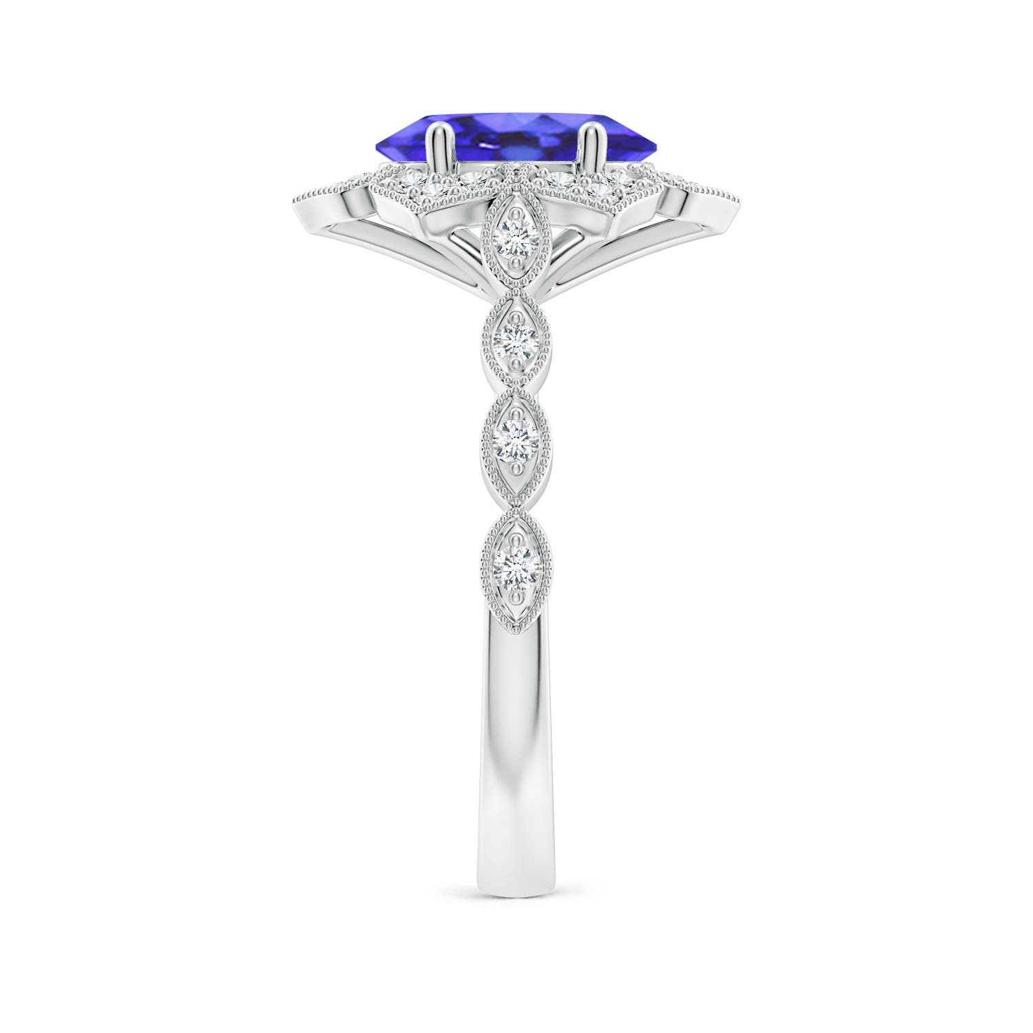 AA - Tanzanite / 2.16 CT / 14 KT White Gold