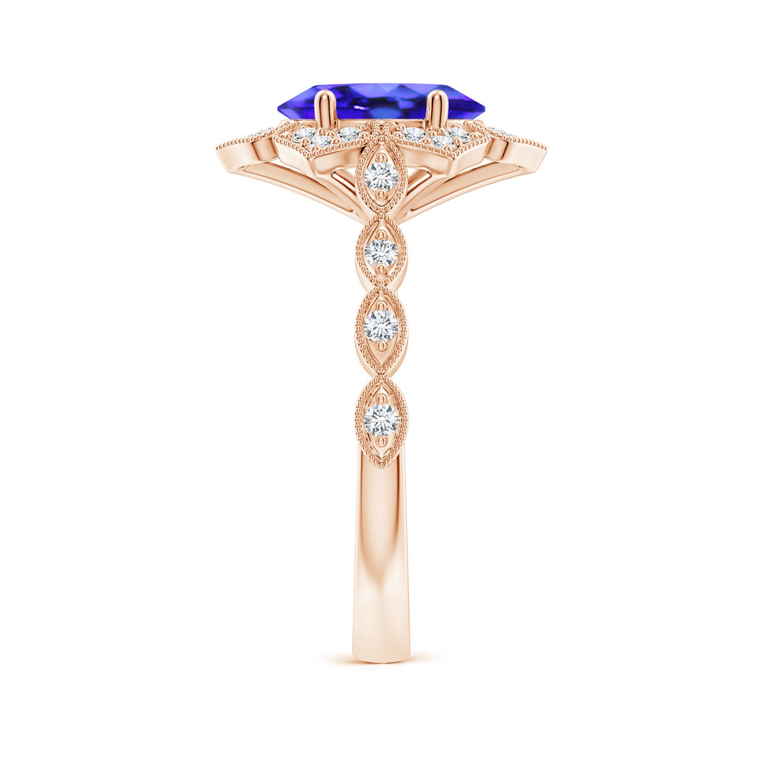 AAA - Tanzanite / 2.16 CT / 14 KT Rose Gold