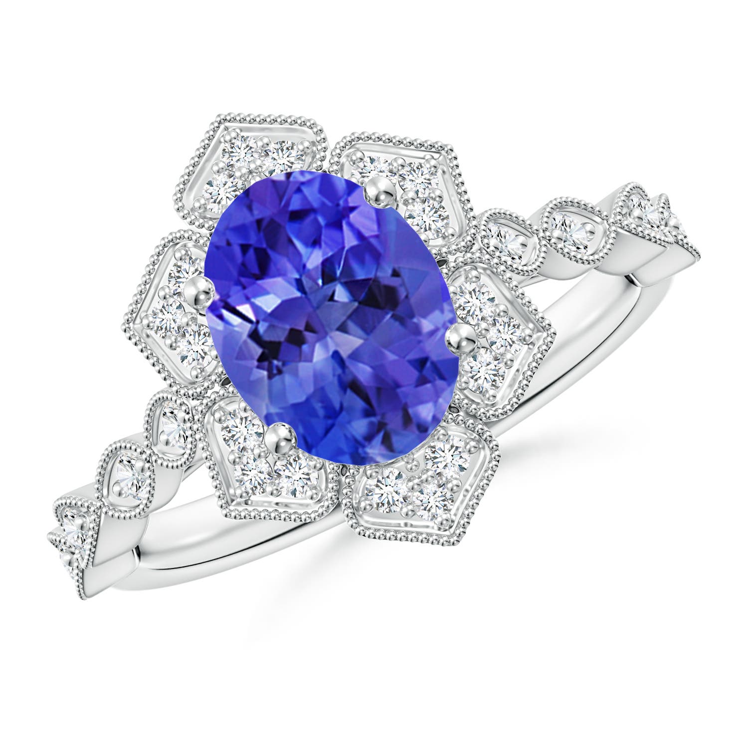 AAA - Tanzanite / 2.16 CT / 14 KT White Gold