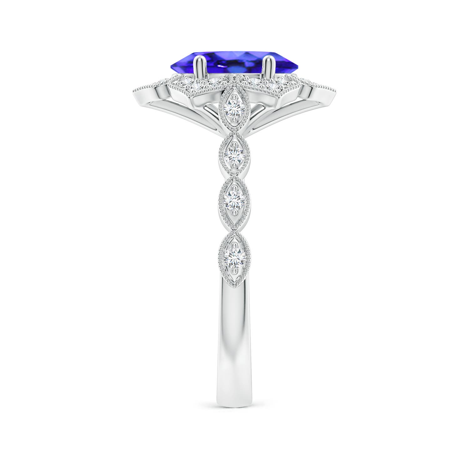 AAA - Tanzanite / 2.16 CT / 14 KT White Gold