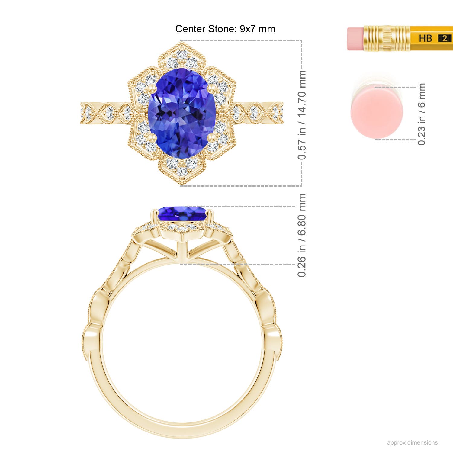 AAA - Tanzanite / 2.16 CT / 14 KT Yellow Gold